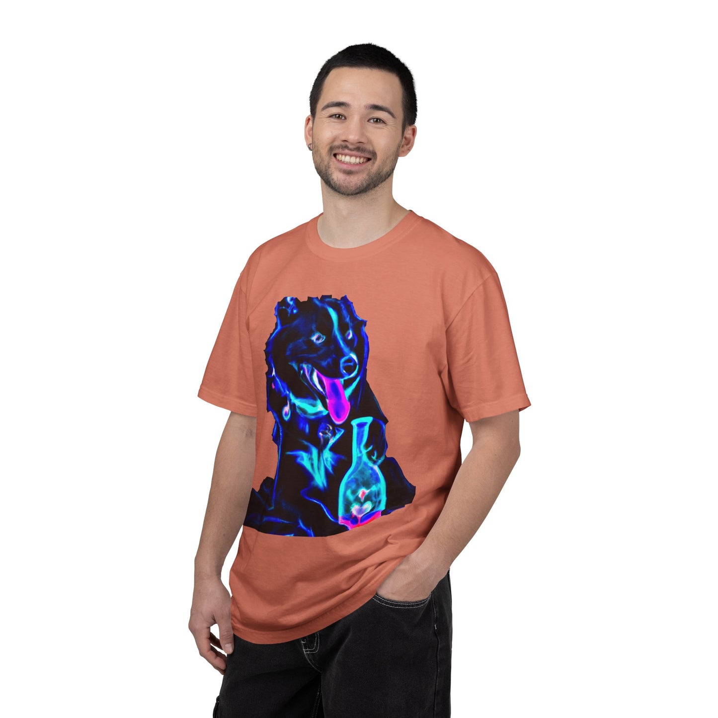 Neon Aura Dog T-Shirt — Vibrant Psychedelic Pup Graphic Tee