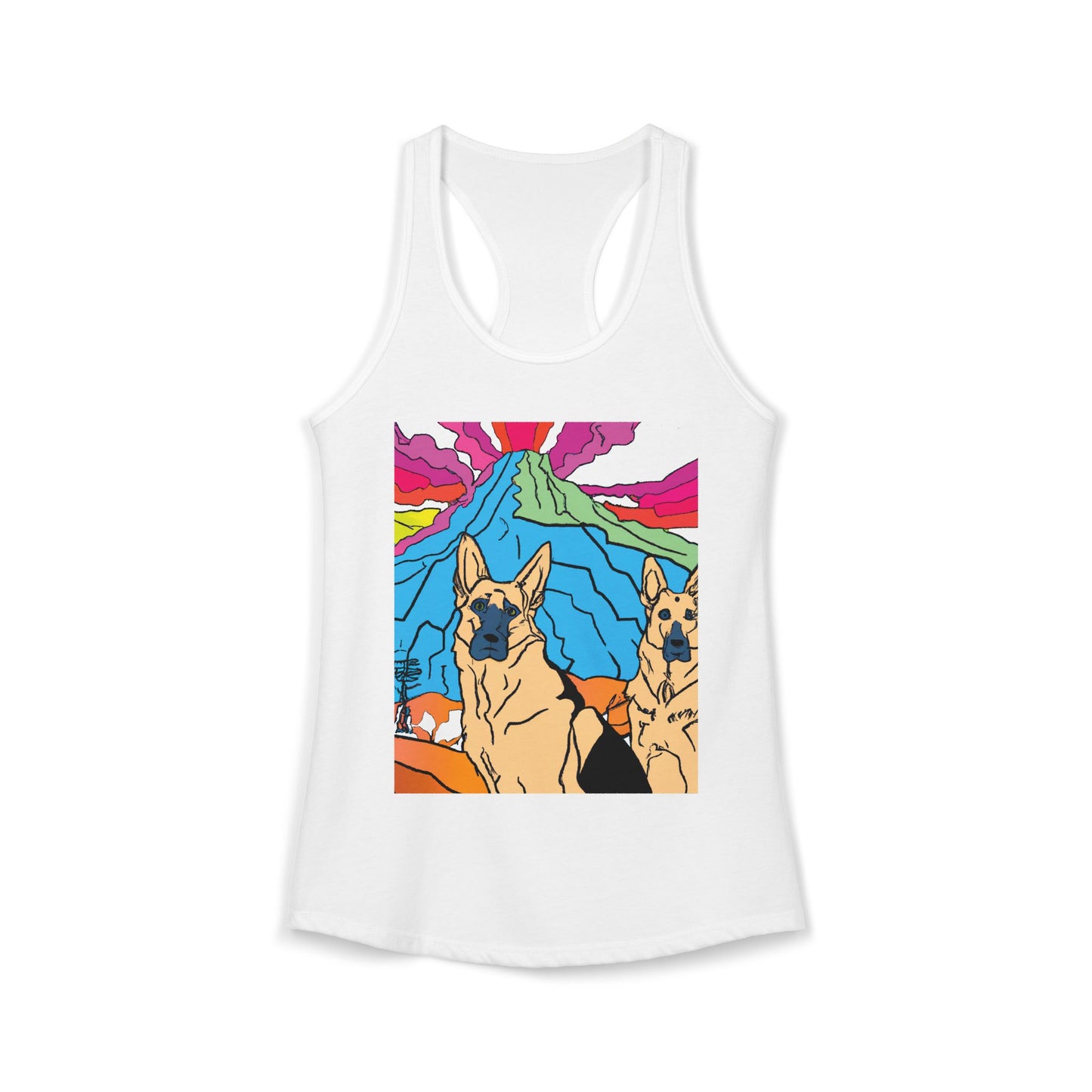 German Shepherd Volcano "Uh Oh" Racerback Tank