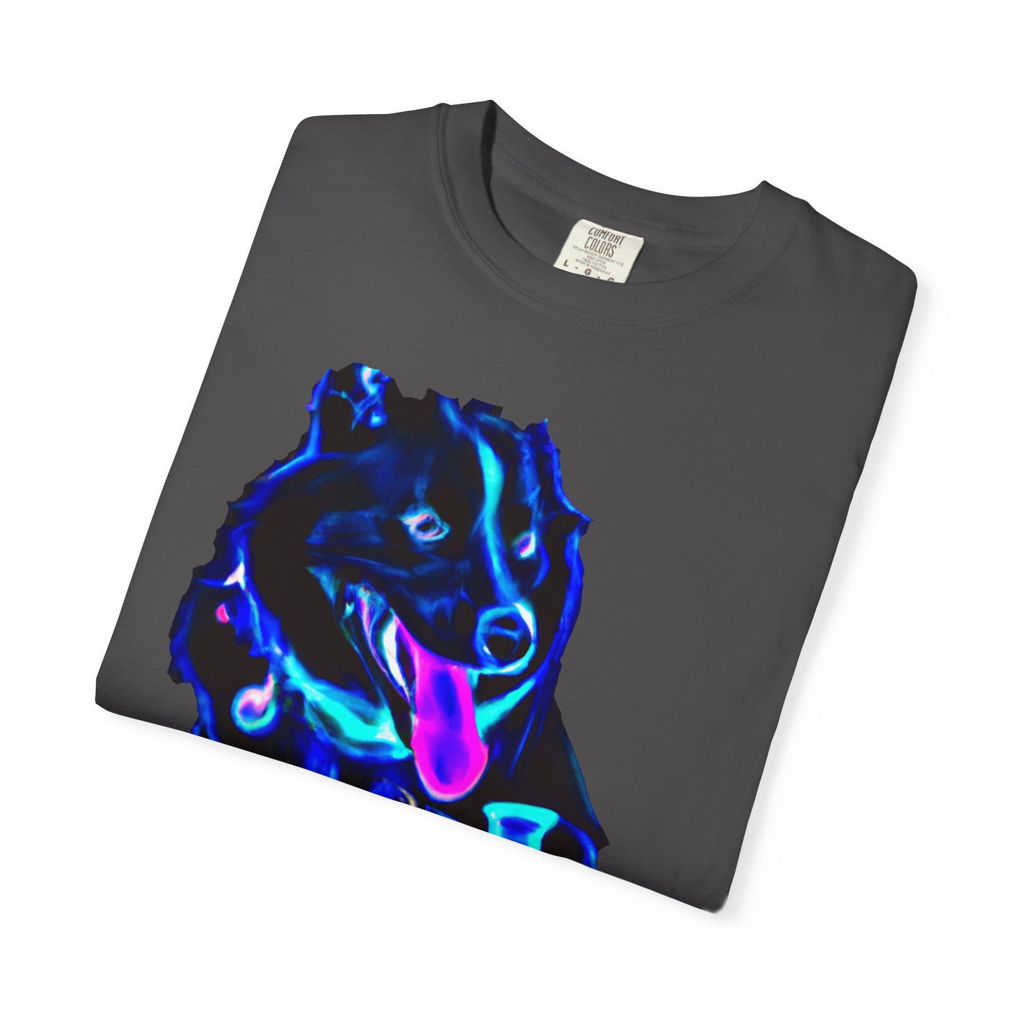 Neon Aura Dog T-Shirt — Vibrant Psychedelic Pup Graphic Tee