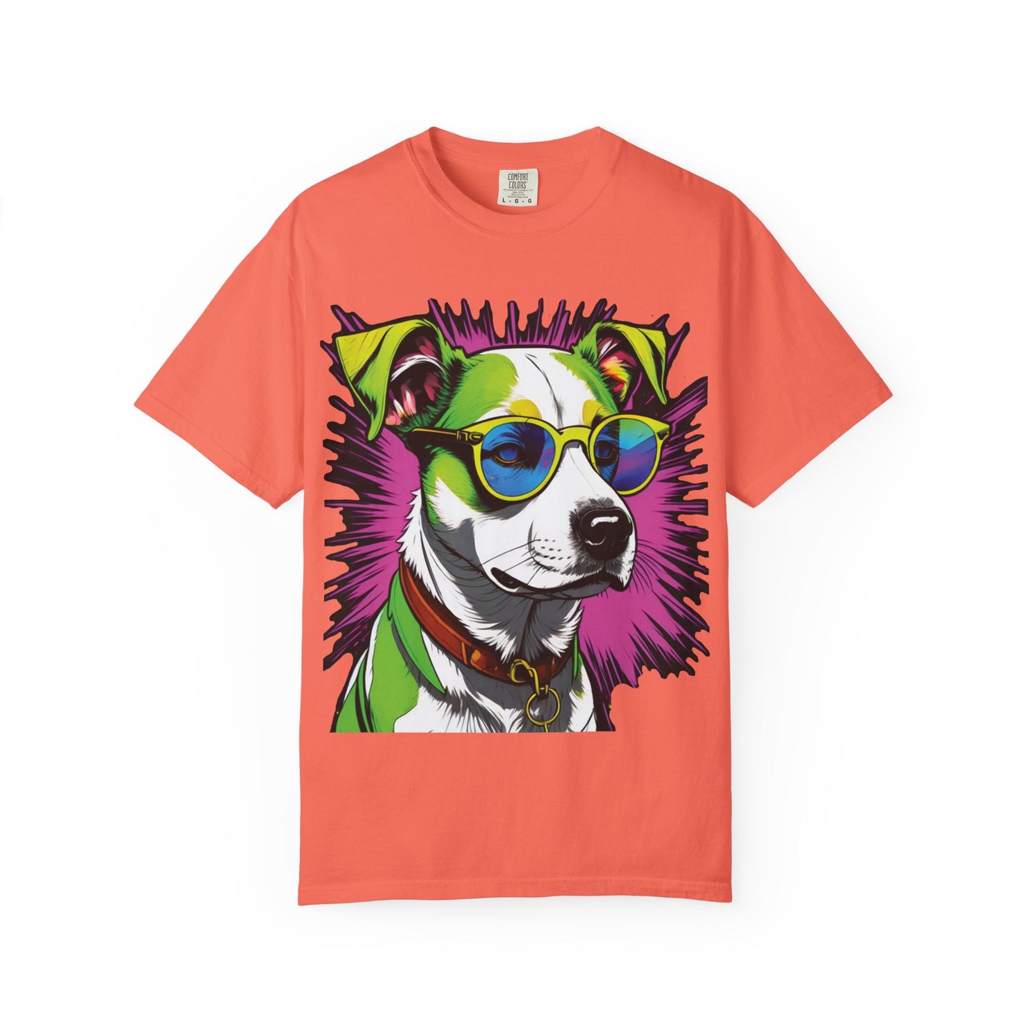 Graphic Dog T-Shirt — Colorful Sunglasses Pup Tee