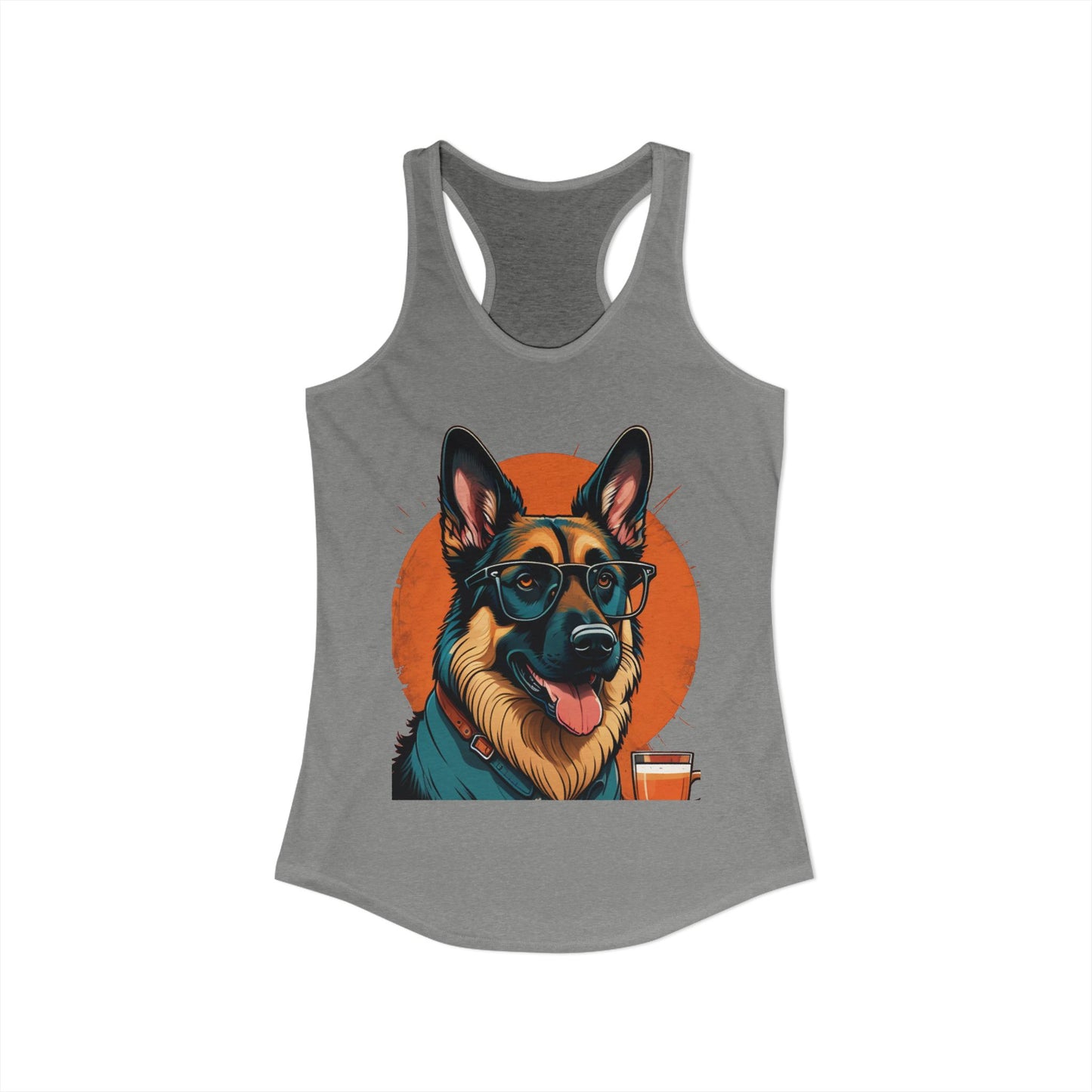 German Shepherd Coffee Love Racerback Tank