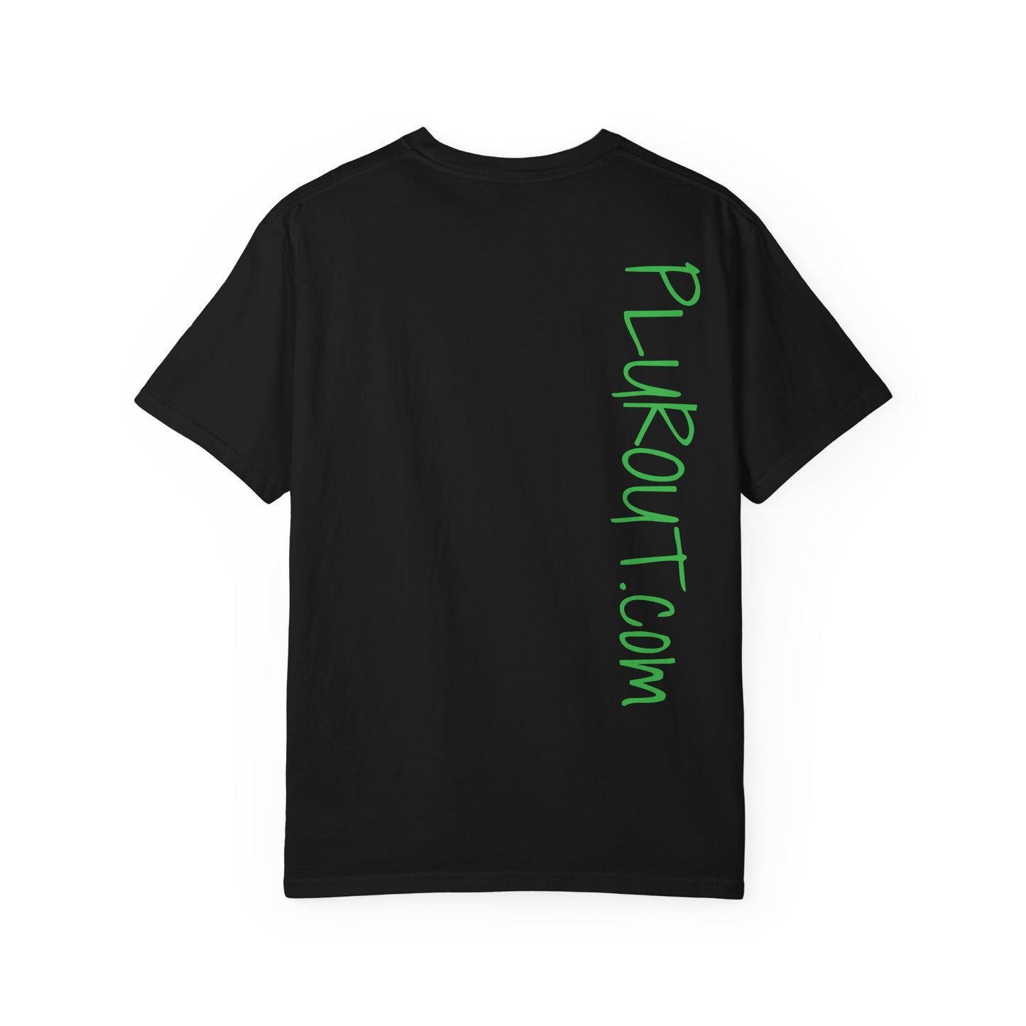 Astronaut Pug T-Shirt — Cute Space Dog Graphic Tee with PLUROUT.com Back Print