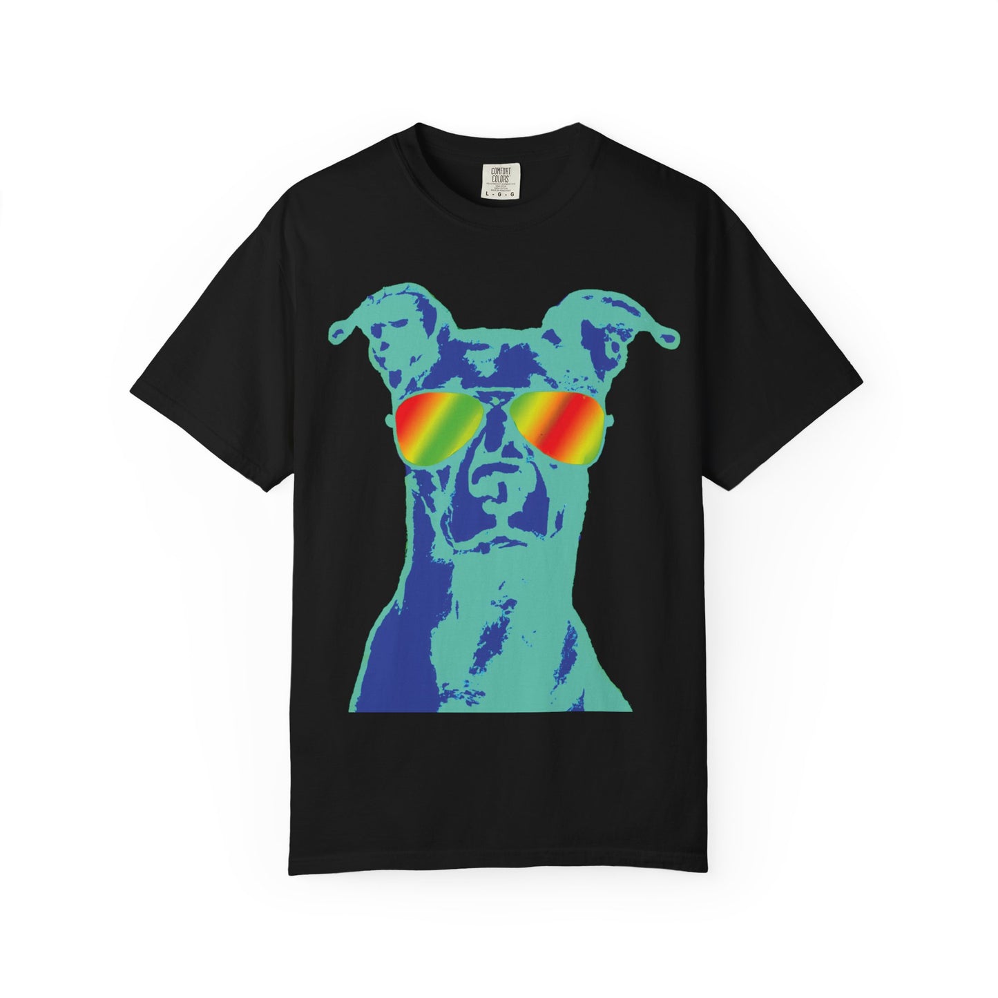 Cool Dog Graphic Tee — Rainbow Sunglasses Pitbull T‑Shirt