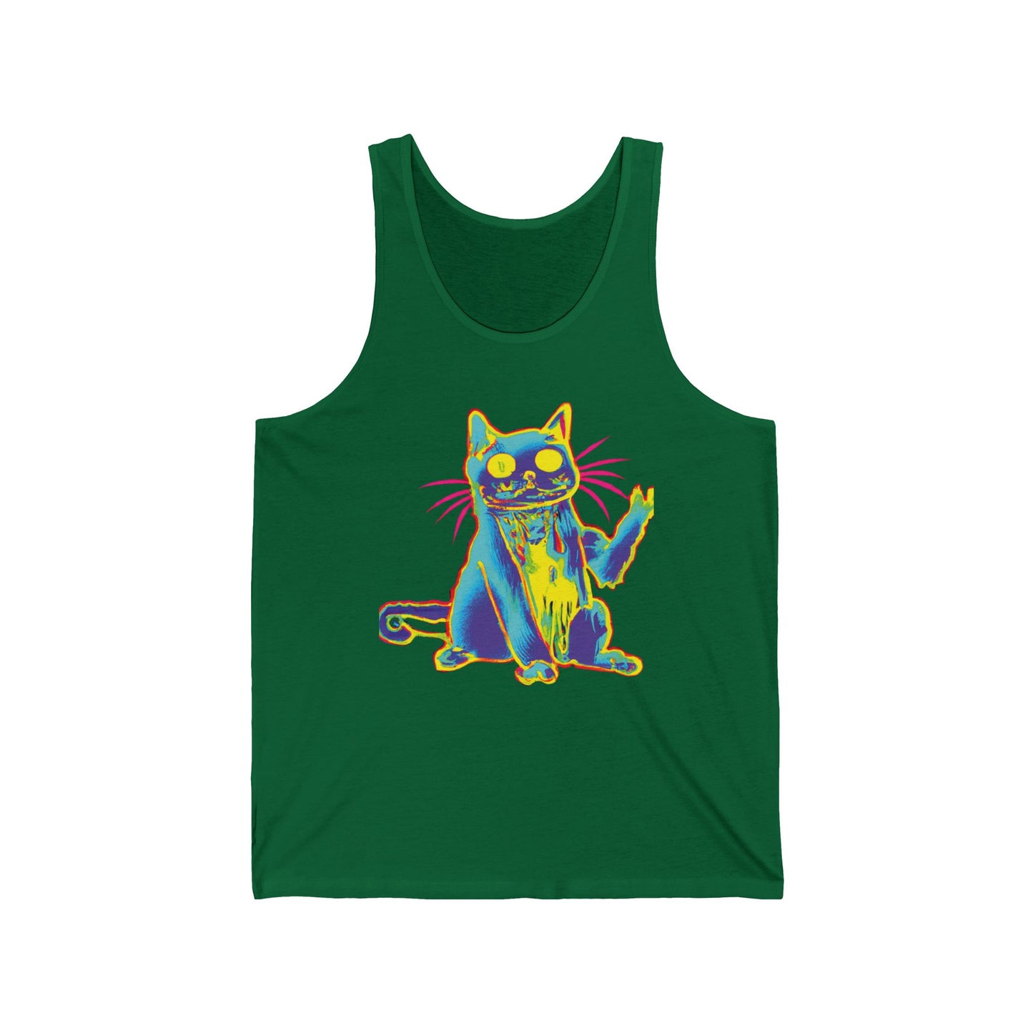 Psychedelic Cat Tank Top — Colorful Retro Cat Graphic Tank