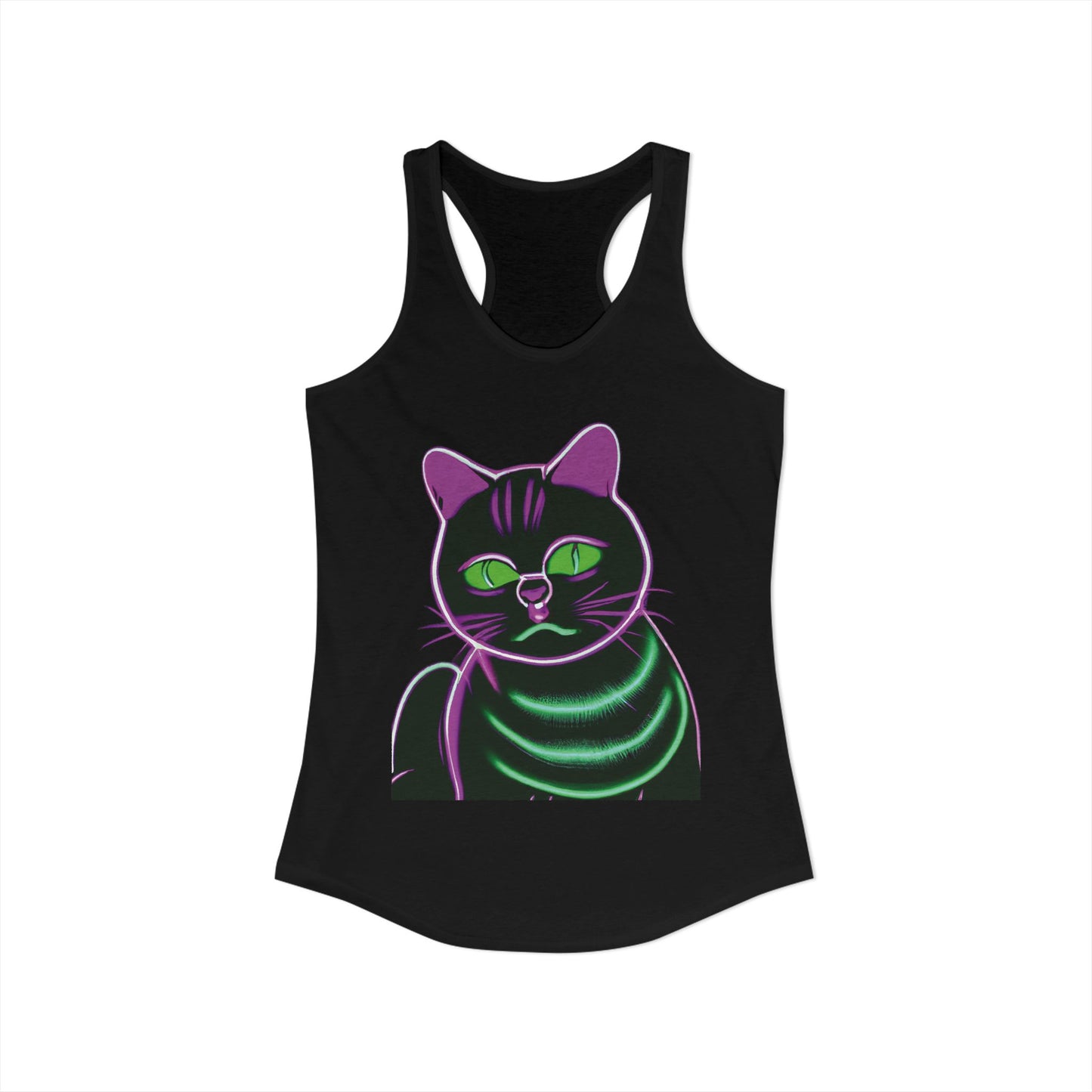 Fat Neon Kitty Racerback Tank