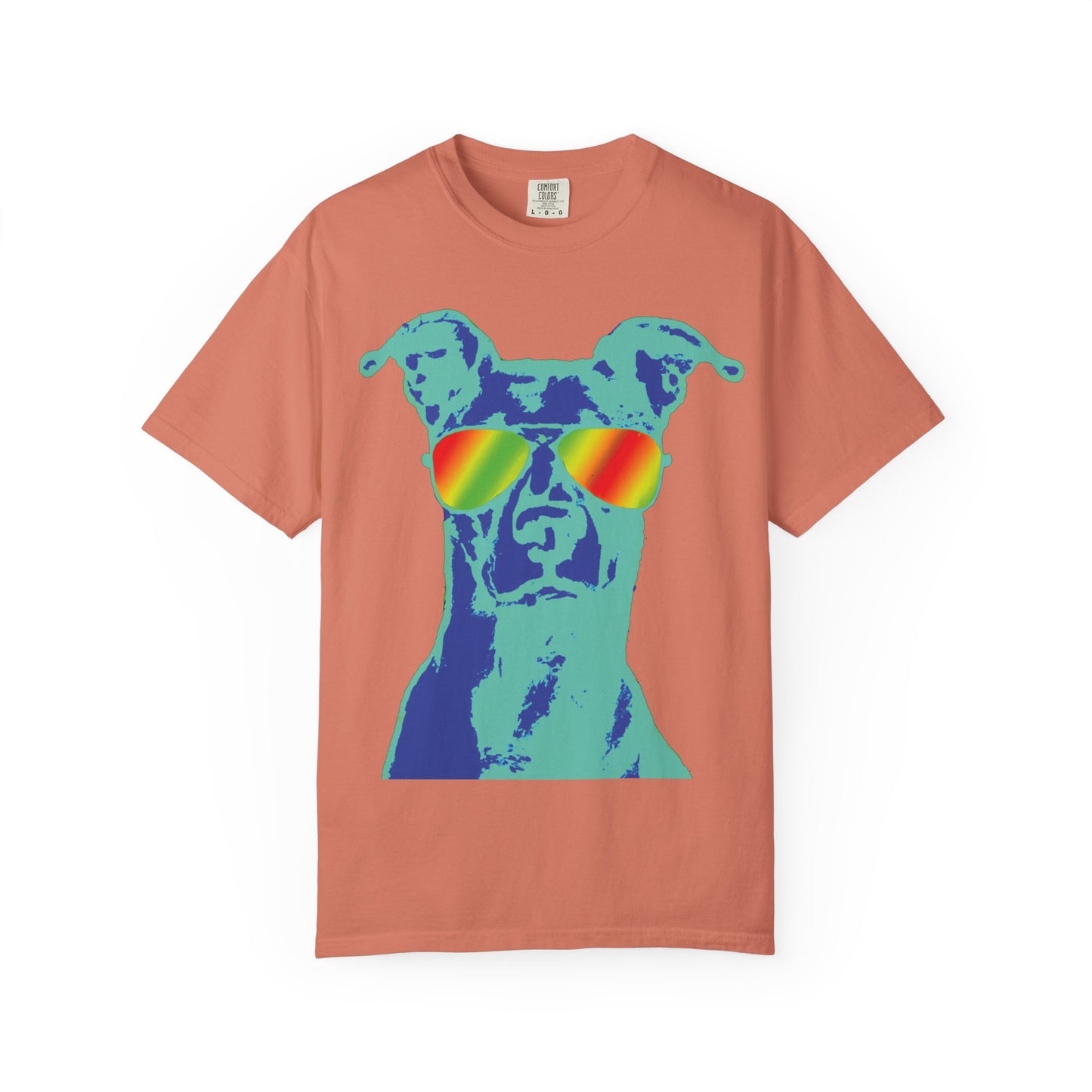 Cool Dog Graphic Tee — Rainbow Sunglasses Pitbull T‑Shirt