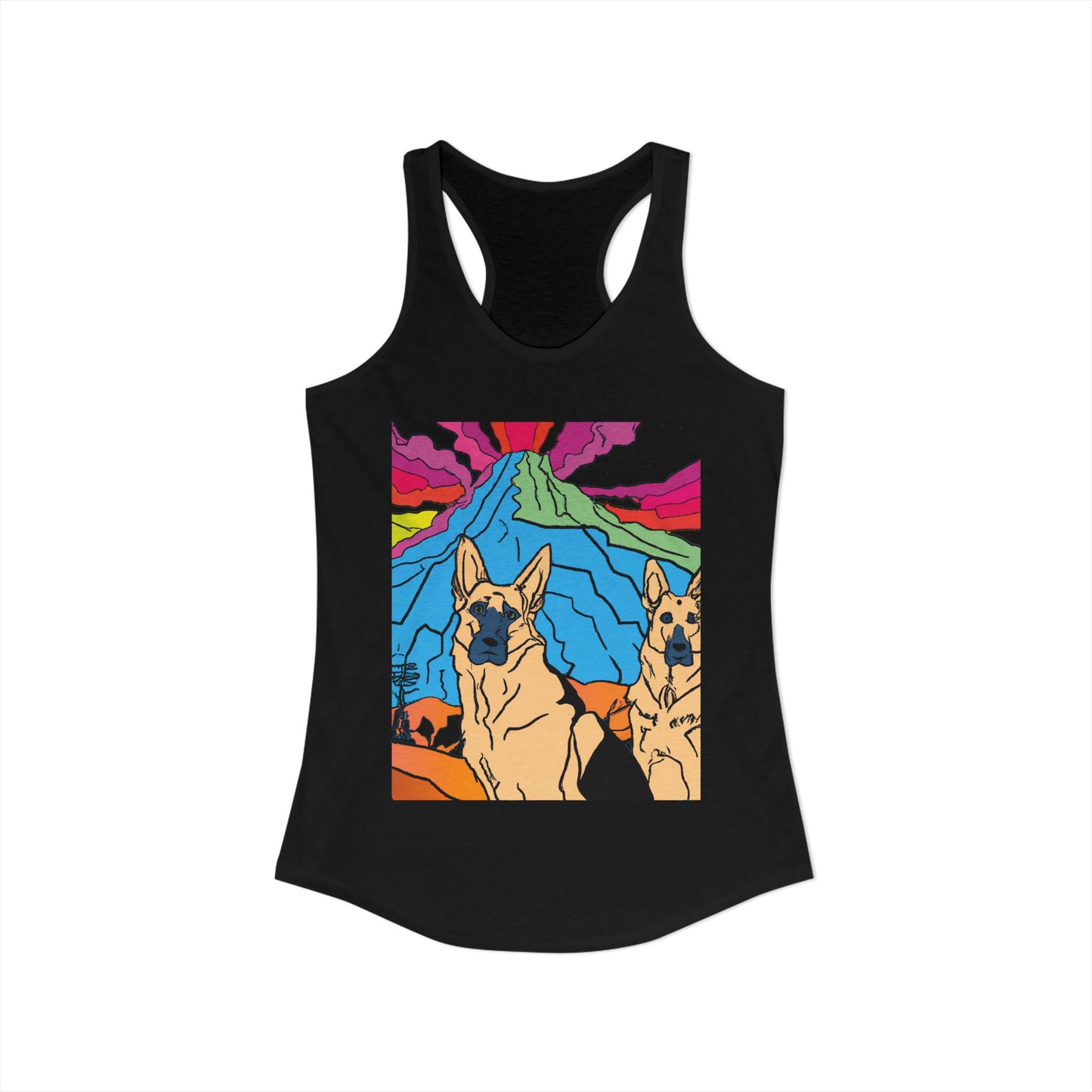 German Shepherd Volcano "Uh Oh" Racerback Tank
