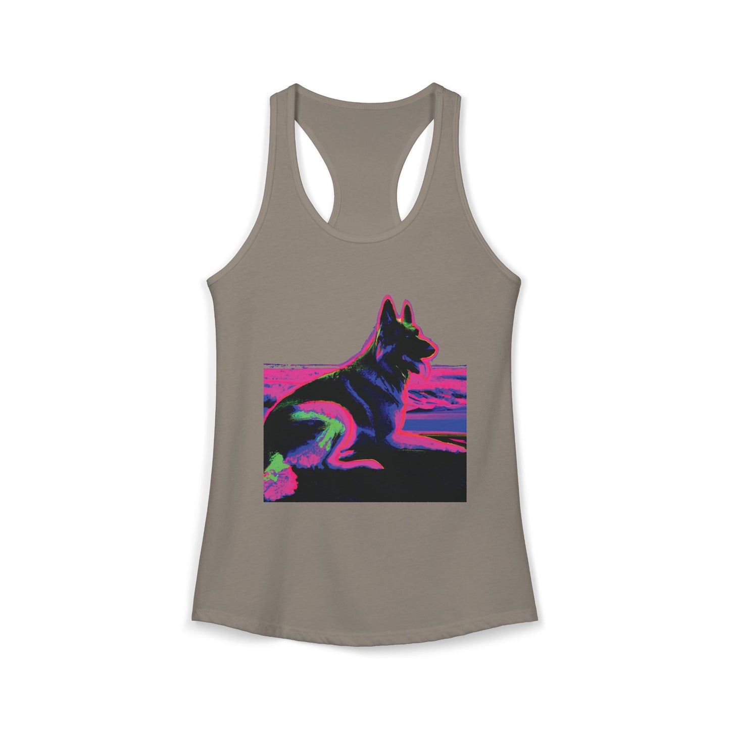 German Shepherd Beach Tank — Women's Racerback "80" Design