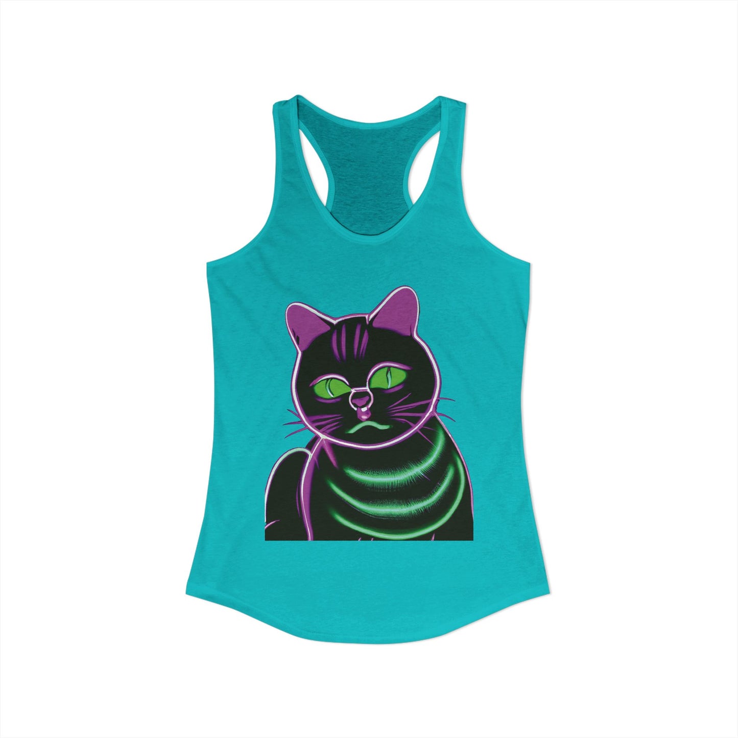 Fat Neon Kitty Racerback Tank