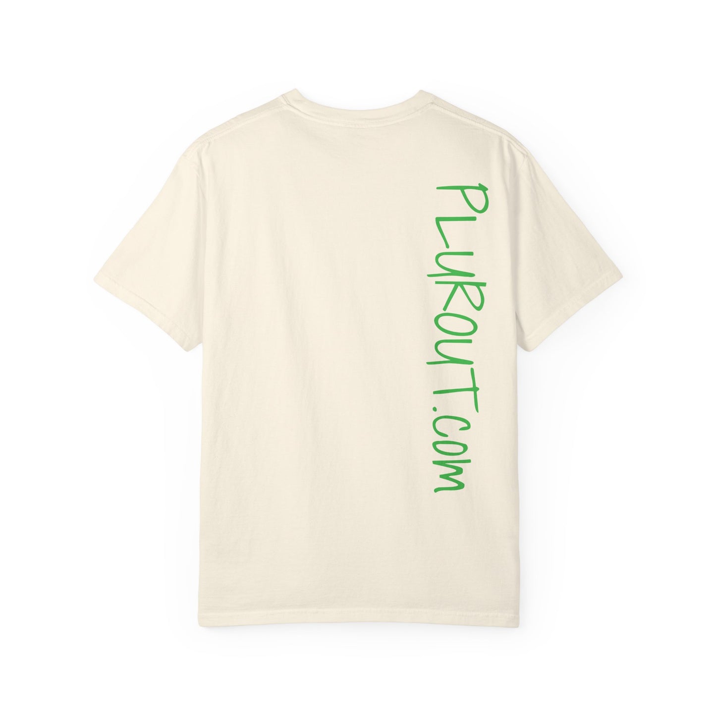 Astronaut Pug T-Shirt — Cute Space Dog Graphic Tee with PLUROUT.com Back Print