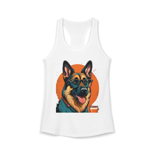 German Shepherd Coffee Love Racerback Tank