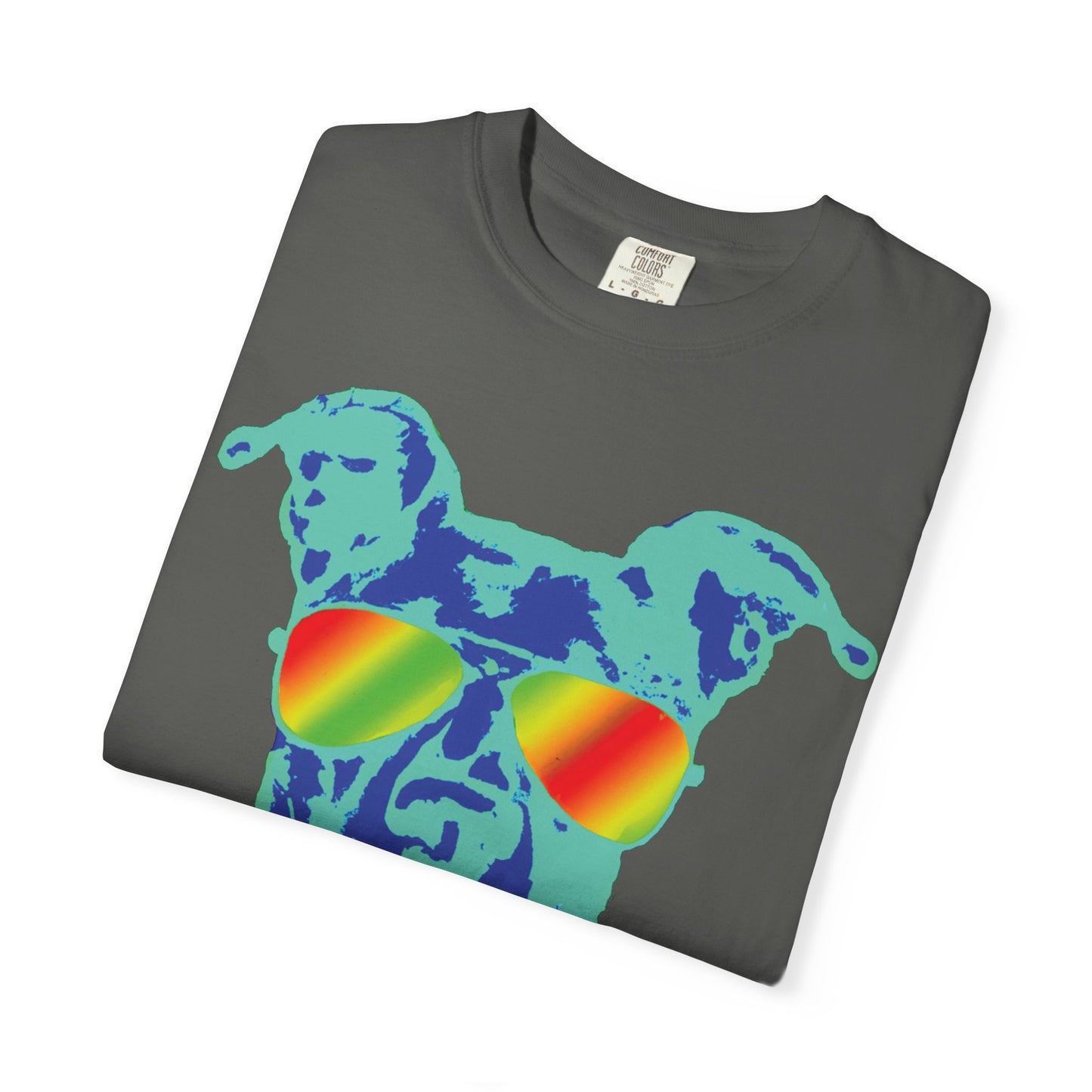 Cool Dog Graphic Tee — Rainbow Sunglasses Pitbull T‑Shirt