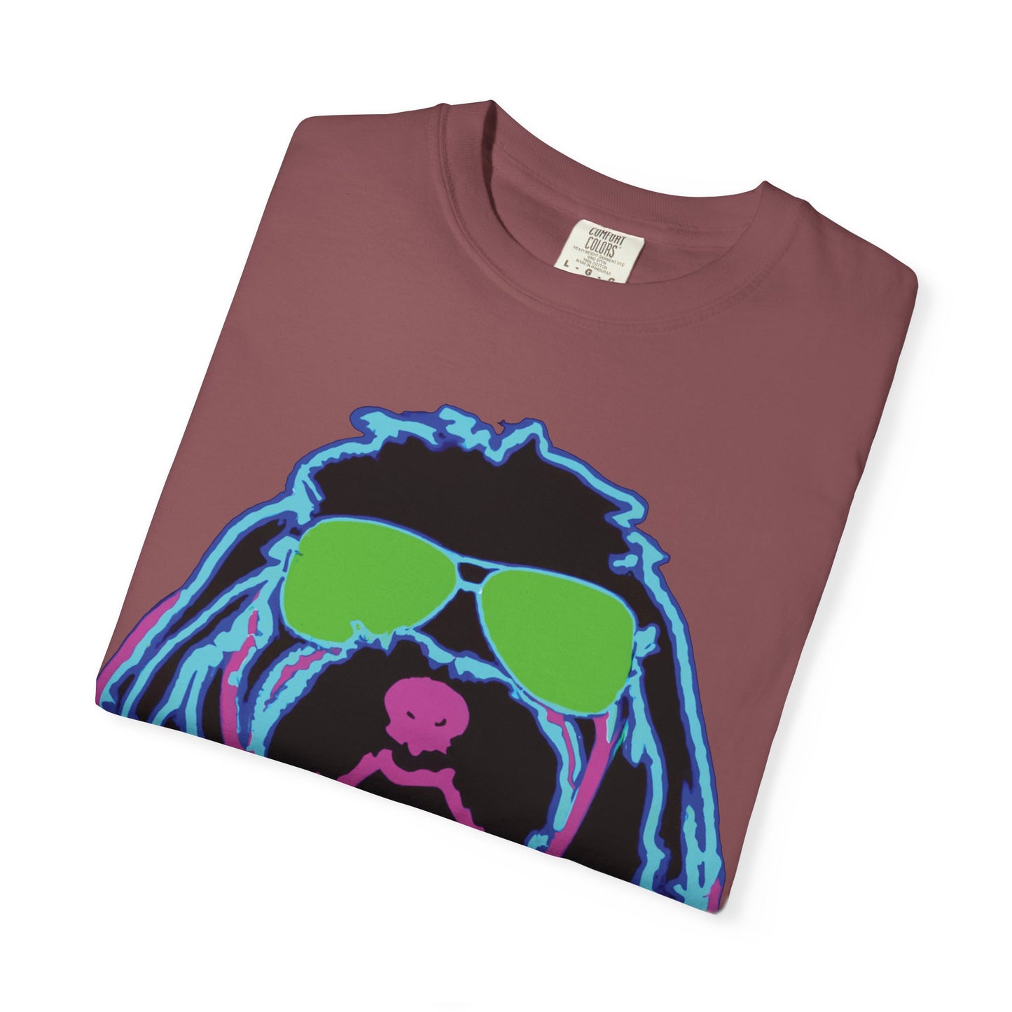 Retro Neon Dog T-Shirt — Cool Pup Sunglasses Graphic Tee