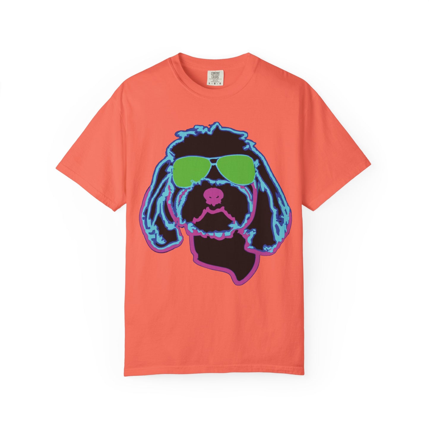 Retro Neon Dog T-Shirt — Cool Pup Sunglasses Graphic Tee