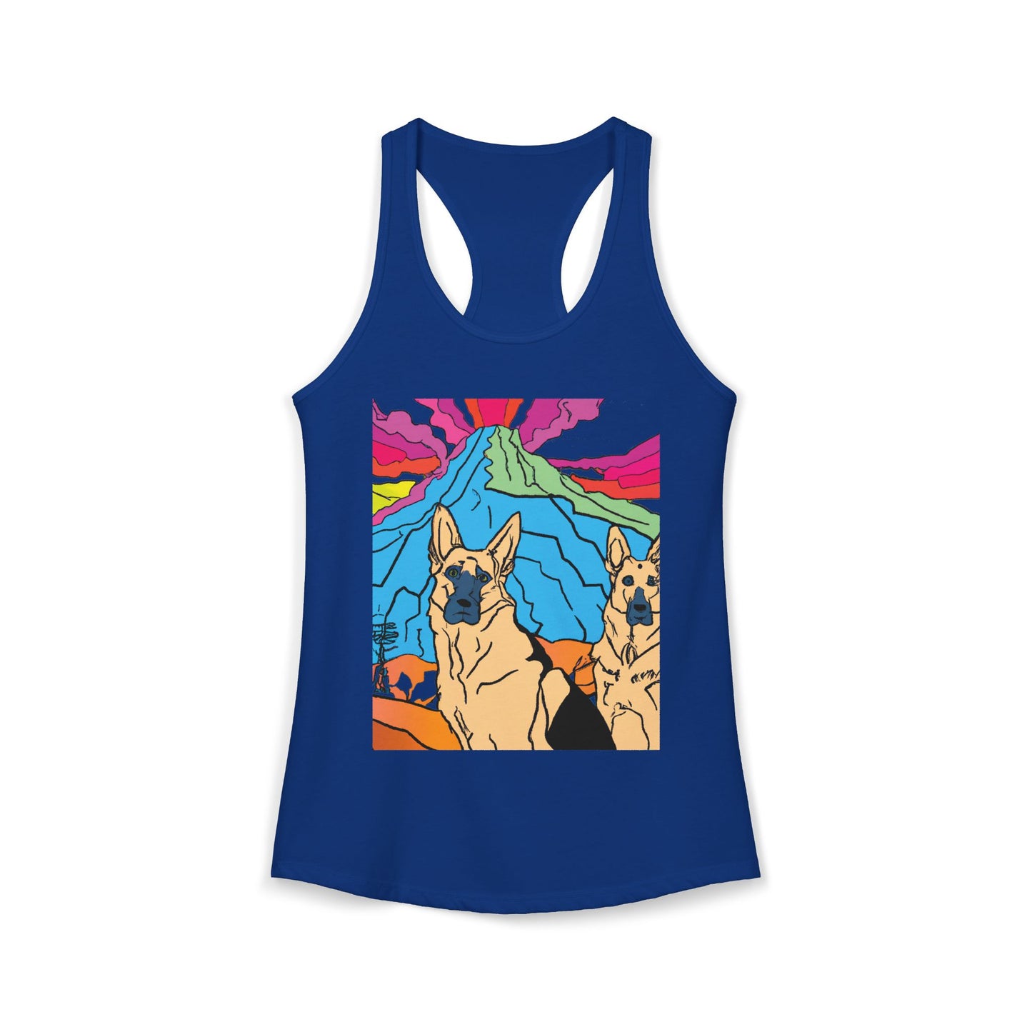 German Shepherd Volcano "Uh Oh" Racerback Tank