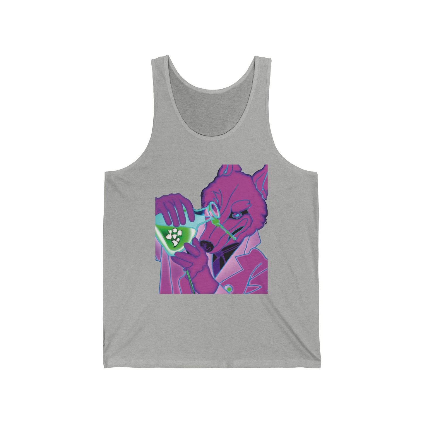 Chemist Cat Graphic Tank Top — Neon Retro Science Cat Design