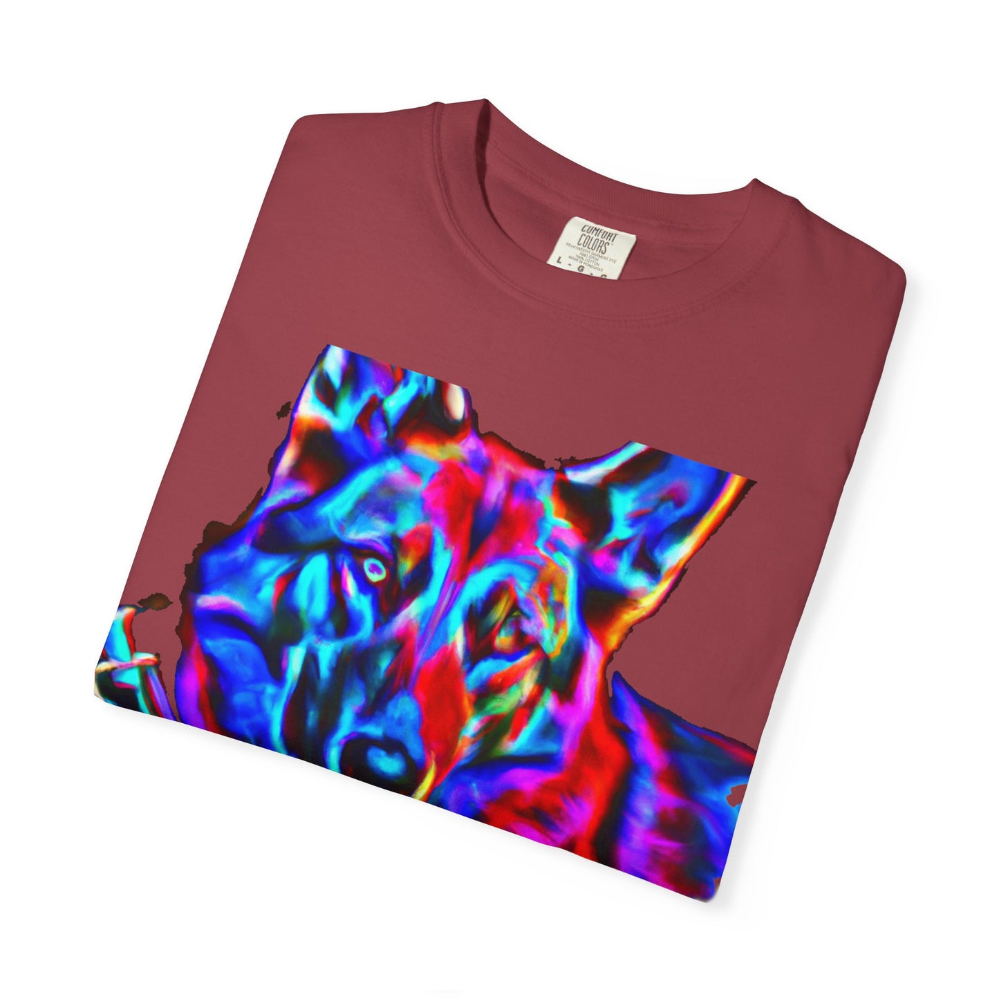 Psychedelic Dog Tee — Colorful German Shepherd Graphic T-Shirt