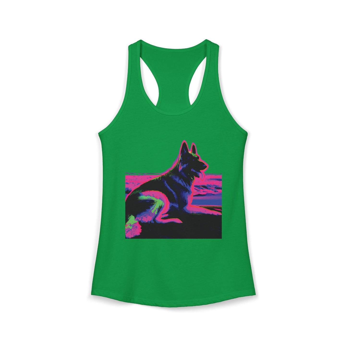 German Shepherd Beach Tank — Women's Racerback "80" Design
