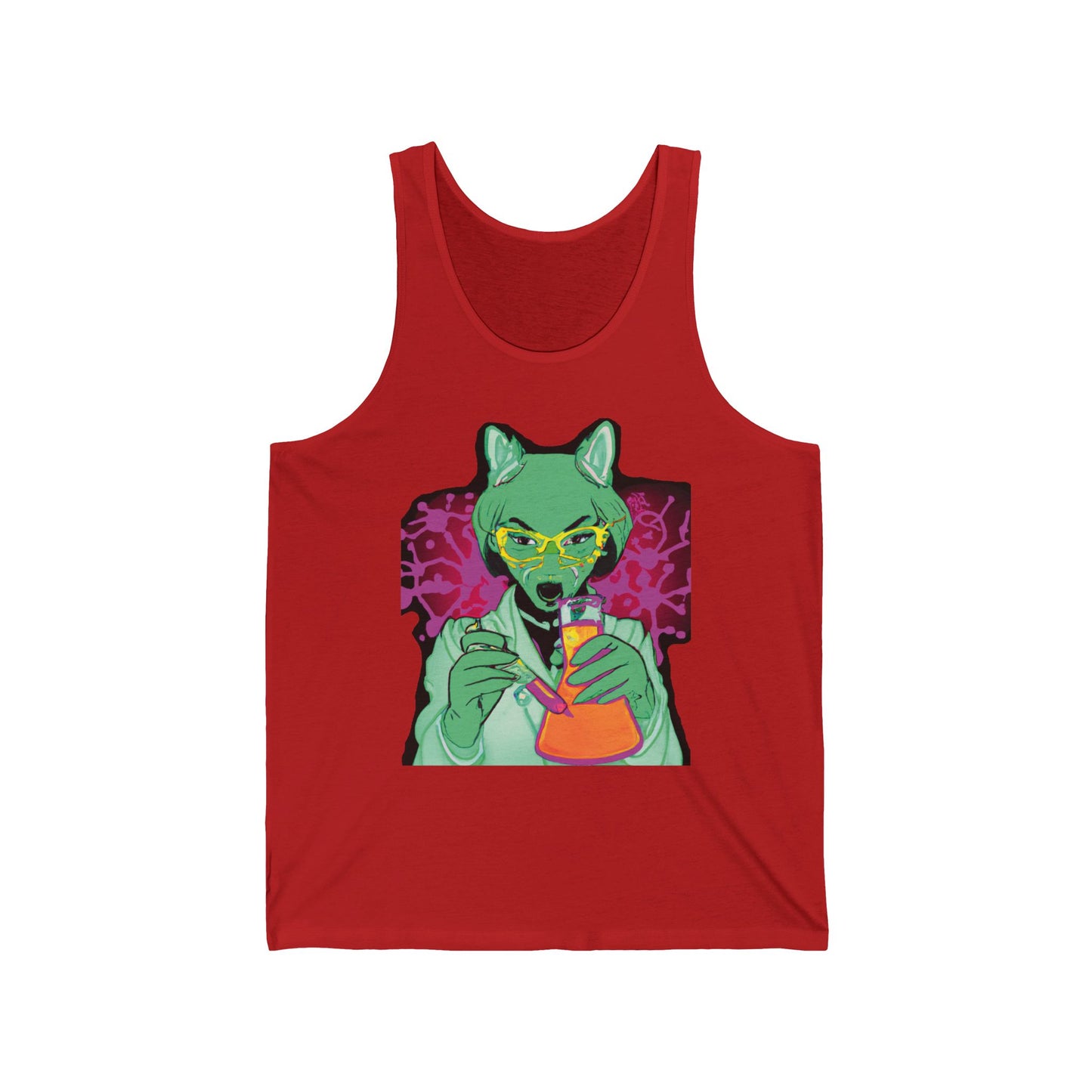 Neon Cat Chemist Graphic Tank