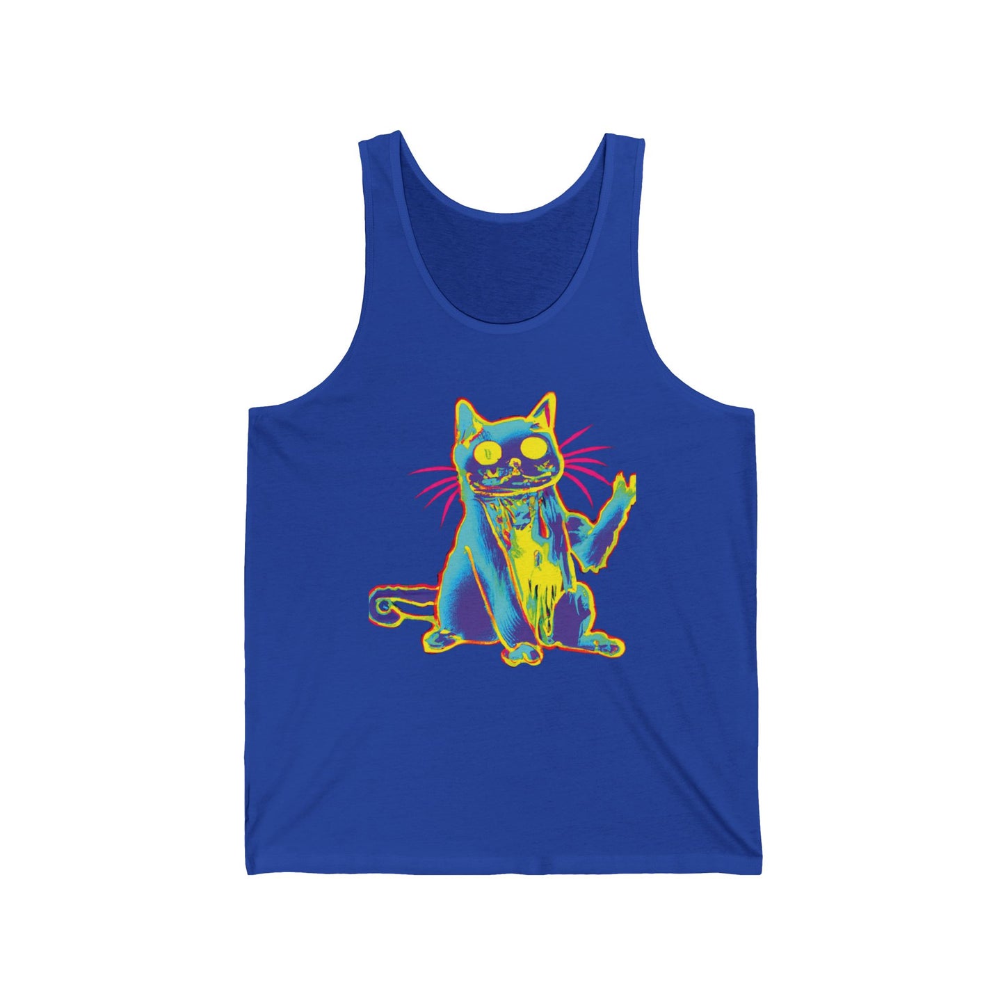 Psychedelic Cat Tank Top — Colorful Retro Cat Graphic Tank