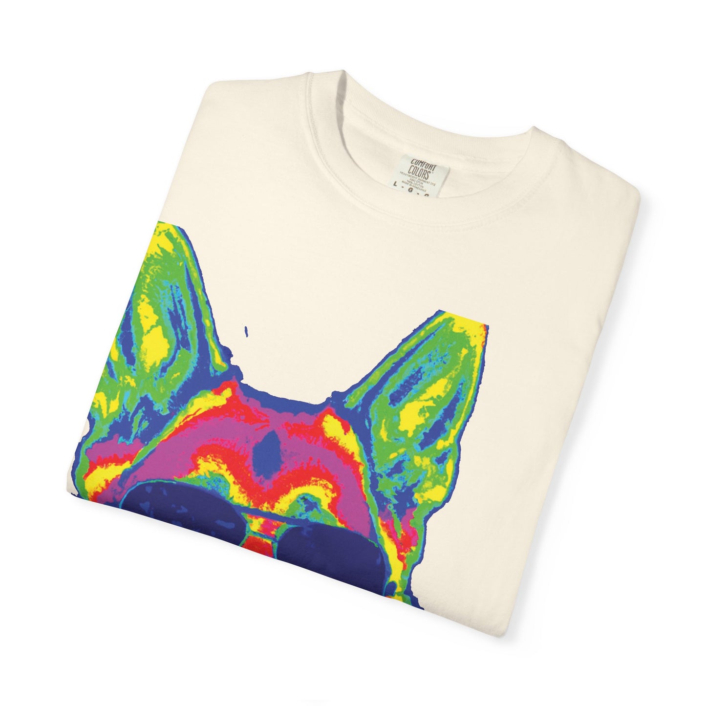 Cool Neon German Shepherd T-Shirt — Sunglasses Dog Graphic Tee