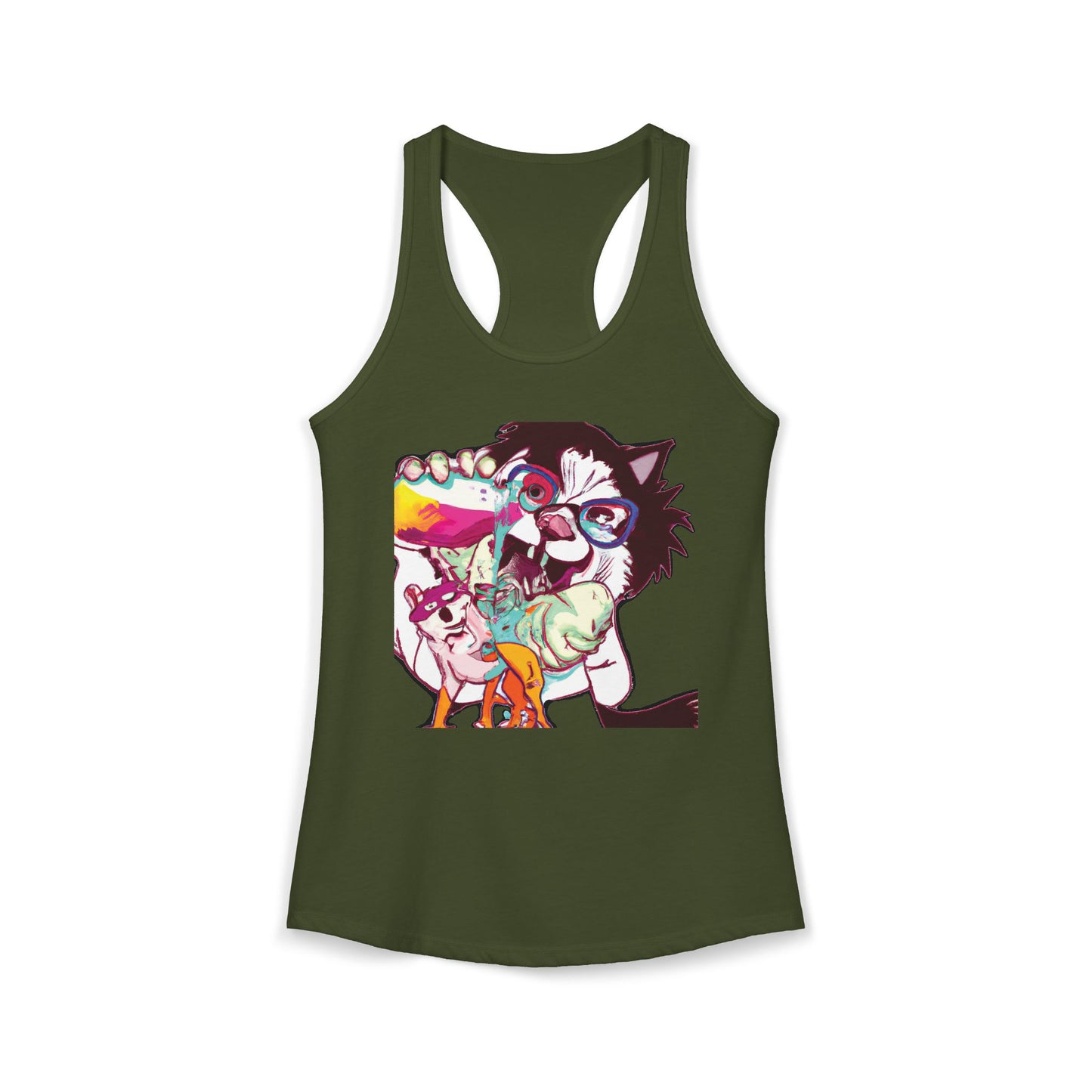 Derpy Dog Pop Art Racerback Tank