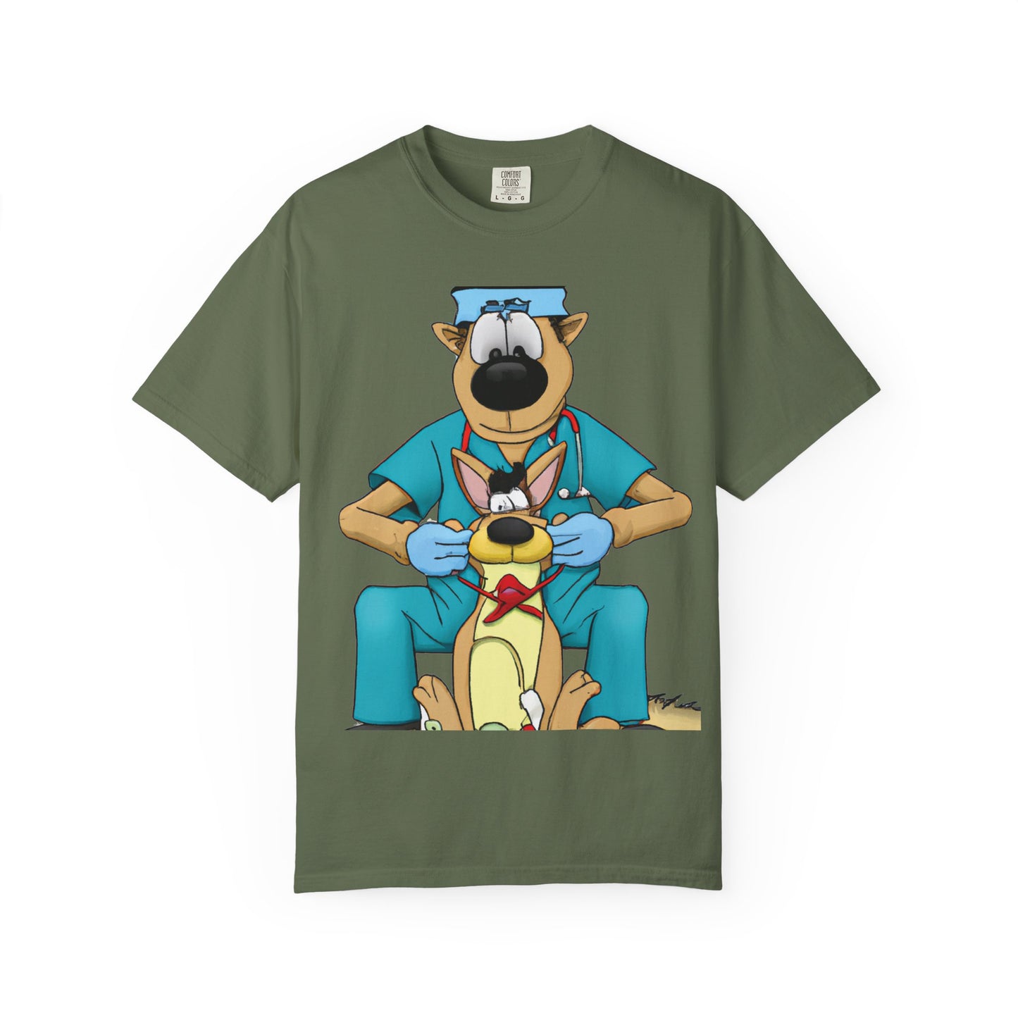 Dog Vet Cartoon T-Shirt — Cute Veterinary Surgeon Graphic Tee