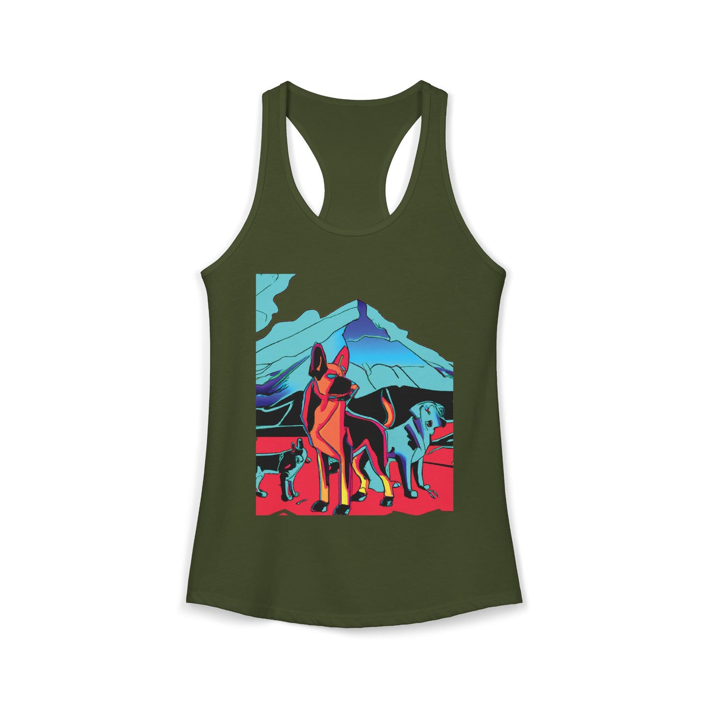 German Shepherd Volcano Pack Racerback Tank