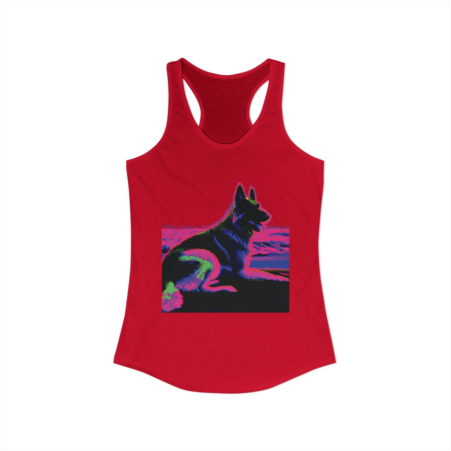 German Shepherd Beach Tank — Women's Racerback "80" Design