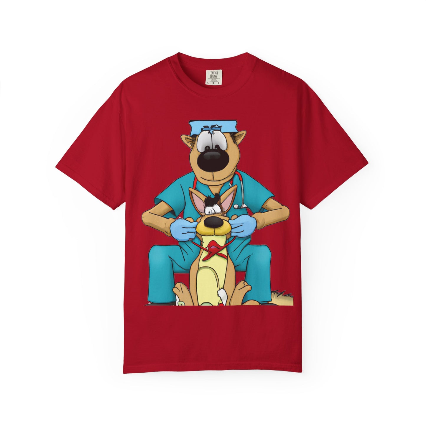 Dog Vet Cartoon T-Shirt — Cute Veterinary Surgeon Graphic Tee