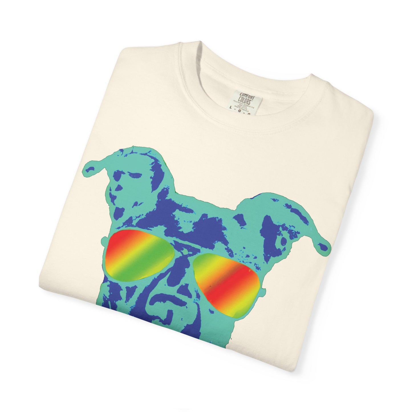 Cool Dog Graphic Tee — Rainbow Sunglasses Pitbull T‑Shirt
