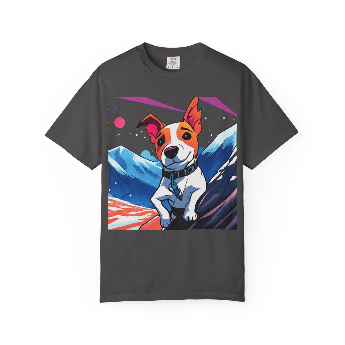 Jack Russell Adventure Tee — Colorful Mountain Dog Graphic T-Shirt