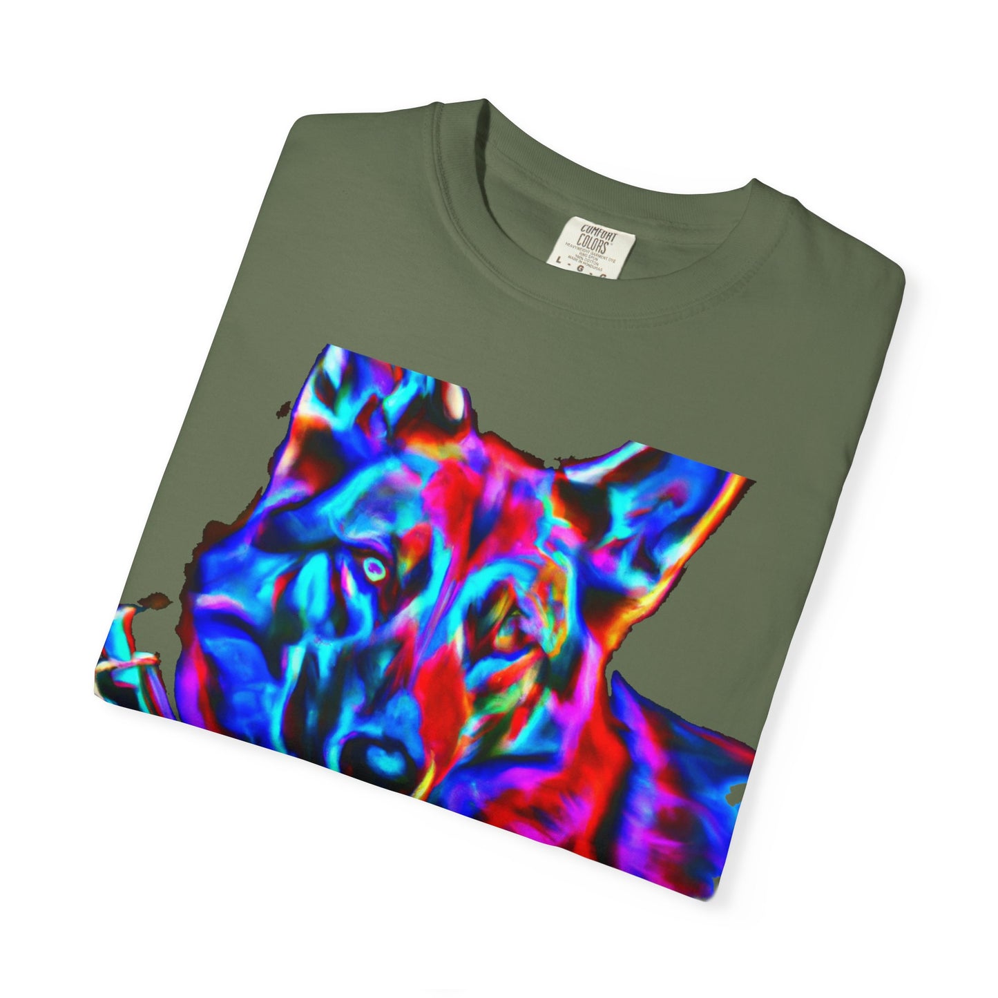 Psychedelic Dog Tee — Colorful German Shepherd Graphic T-Shirt