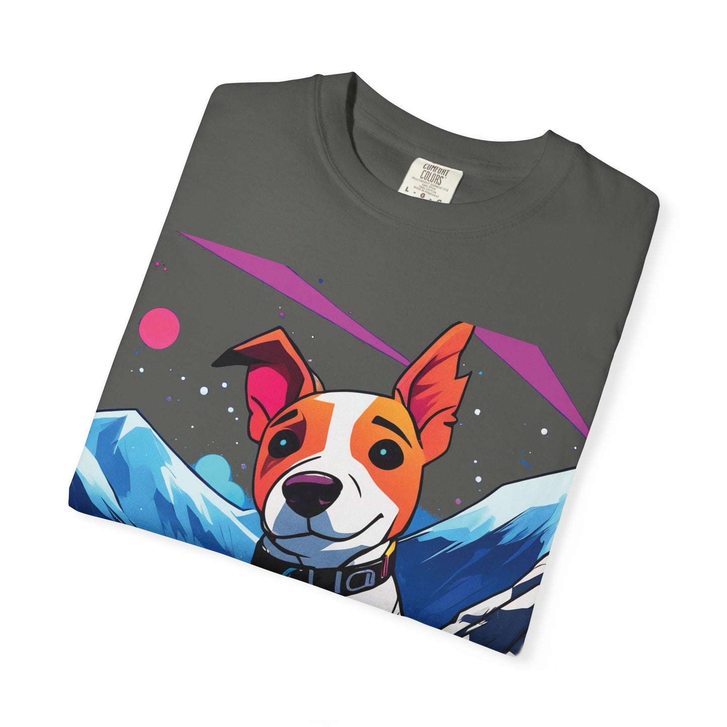 Jack Russell Adventure Tee — Colorful Mountain Dog Graphic T-Shirt