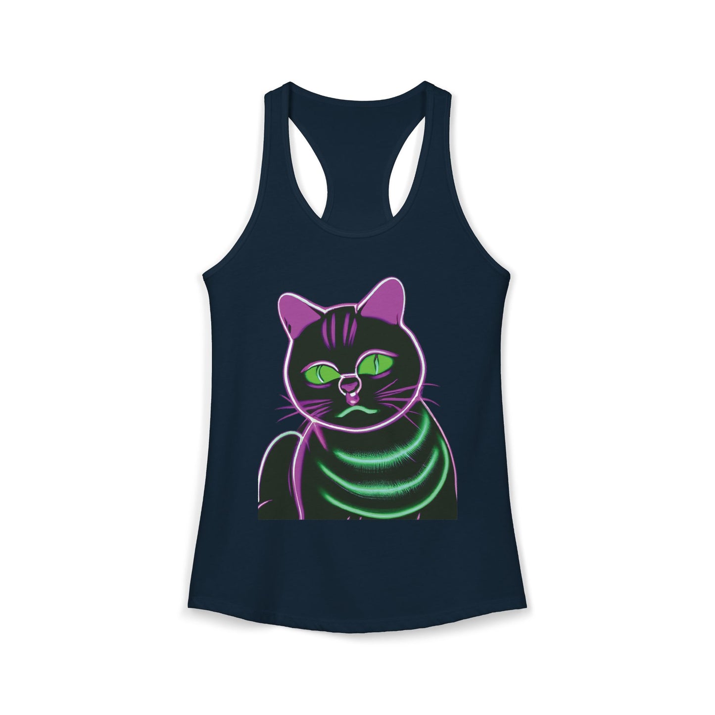 Fat Neon Kitty Racerback Tank