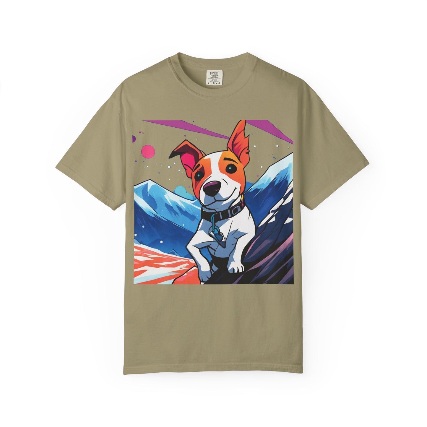 Jack Russell Adventure Tee — Colorful Mountain Dog Graphic T-Shirt
