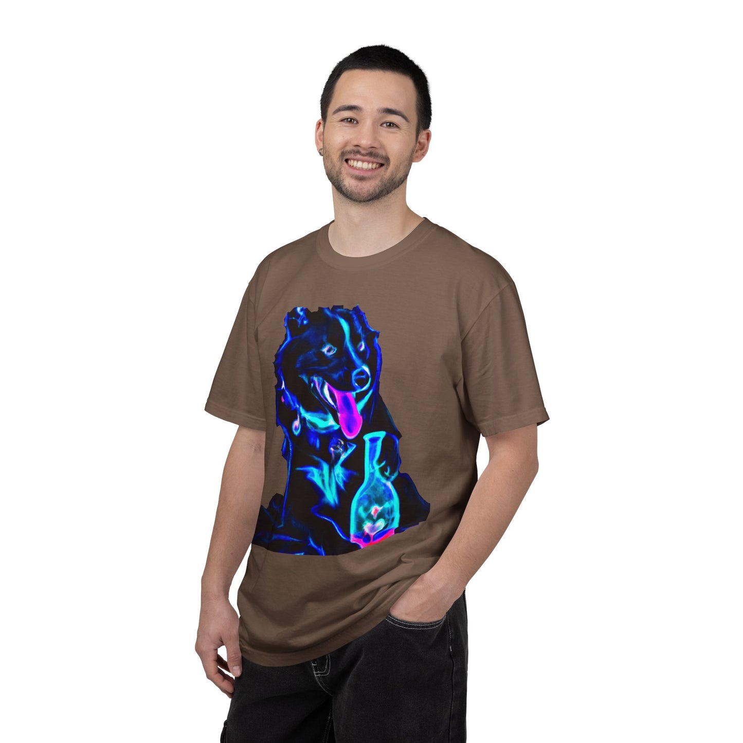 Neon Aura Dog T-Shirt — Vibrant Psychedelic Pup Graphic Tee