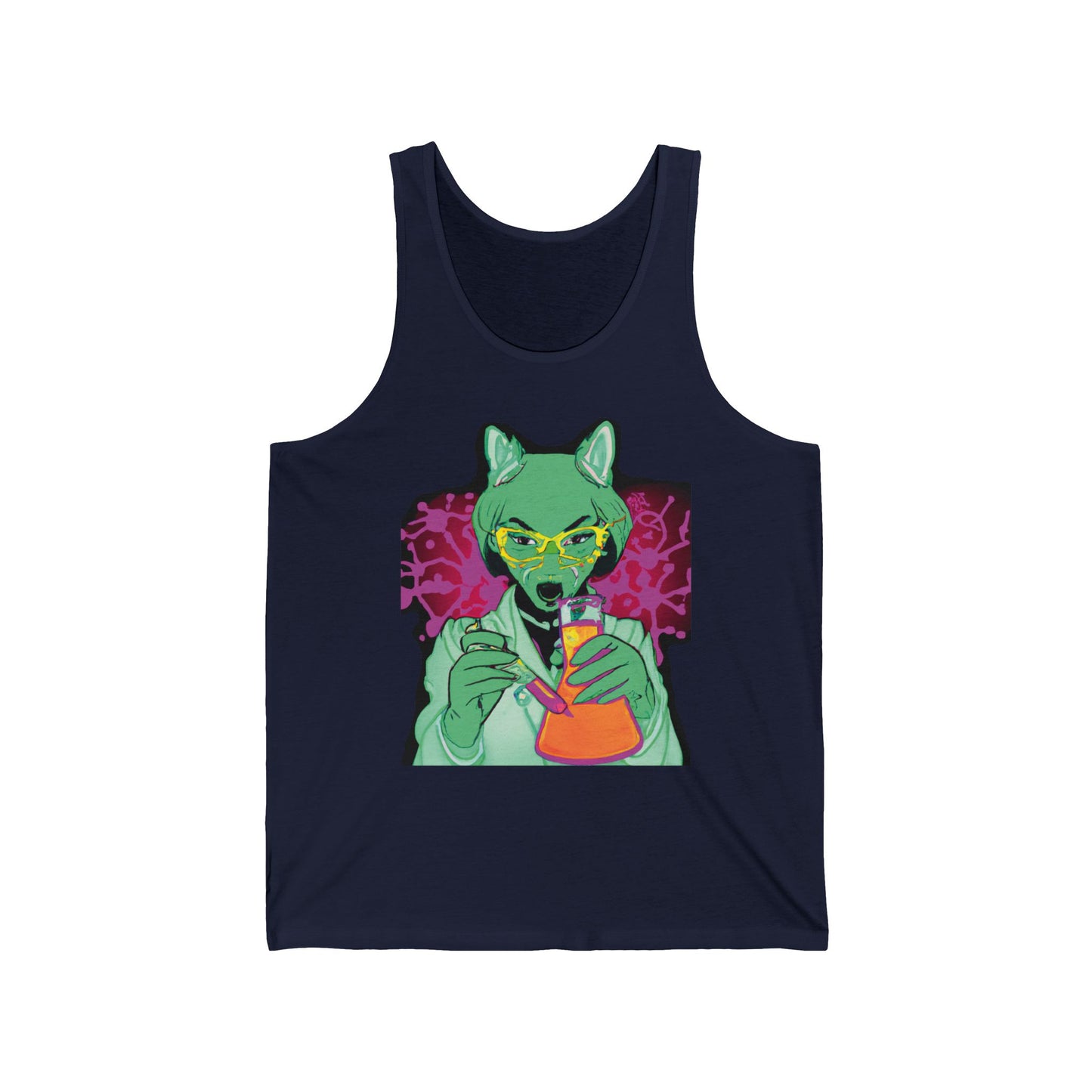 Neon Cat Chemist Graphic Tank
