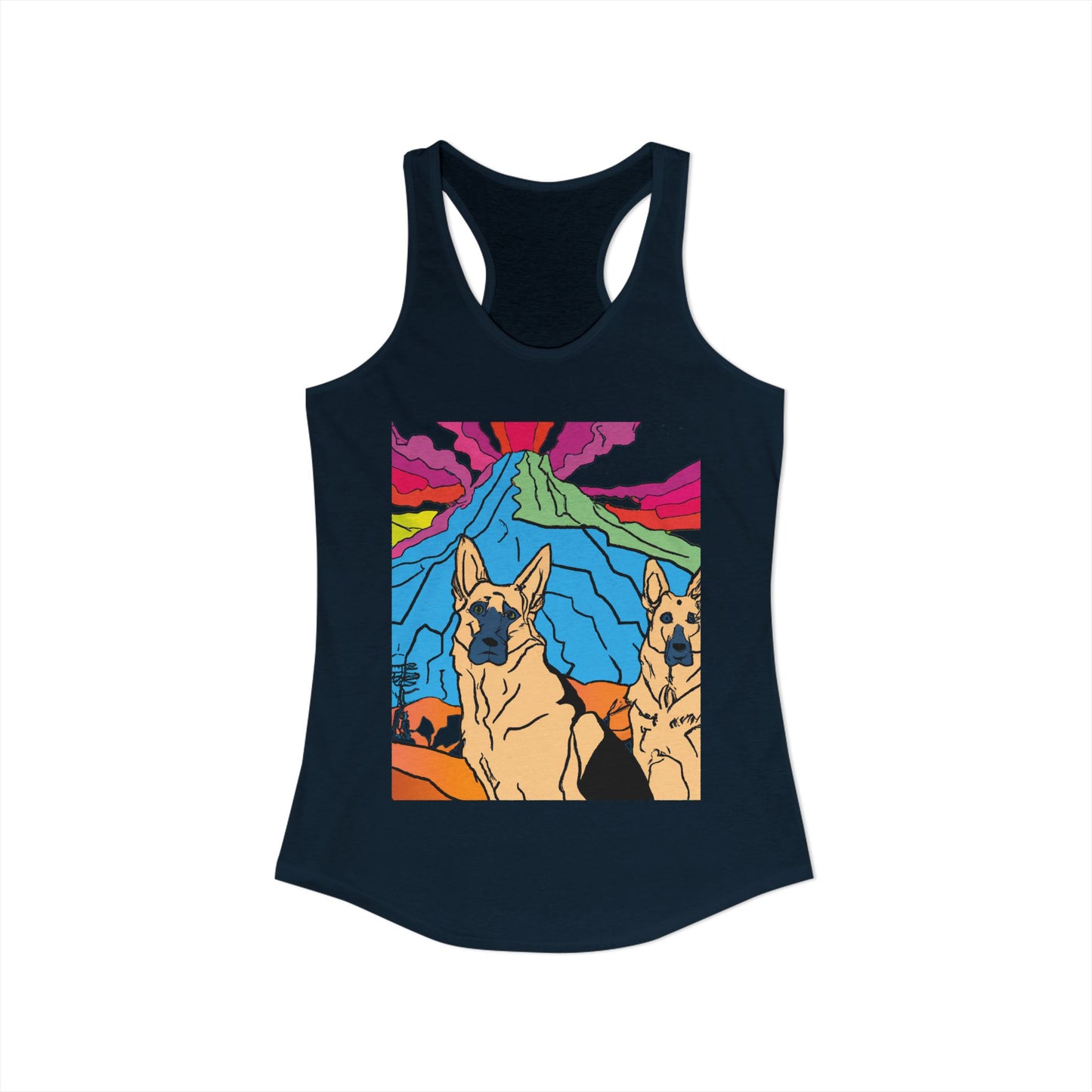 German Shepherd Volcano "Uh Oh" Racerback Tank