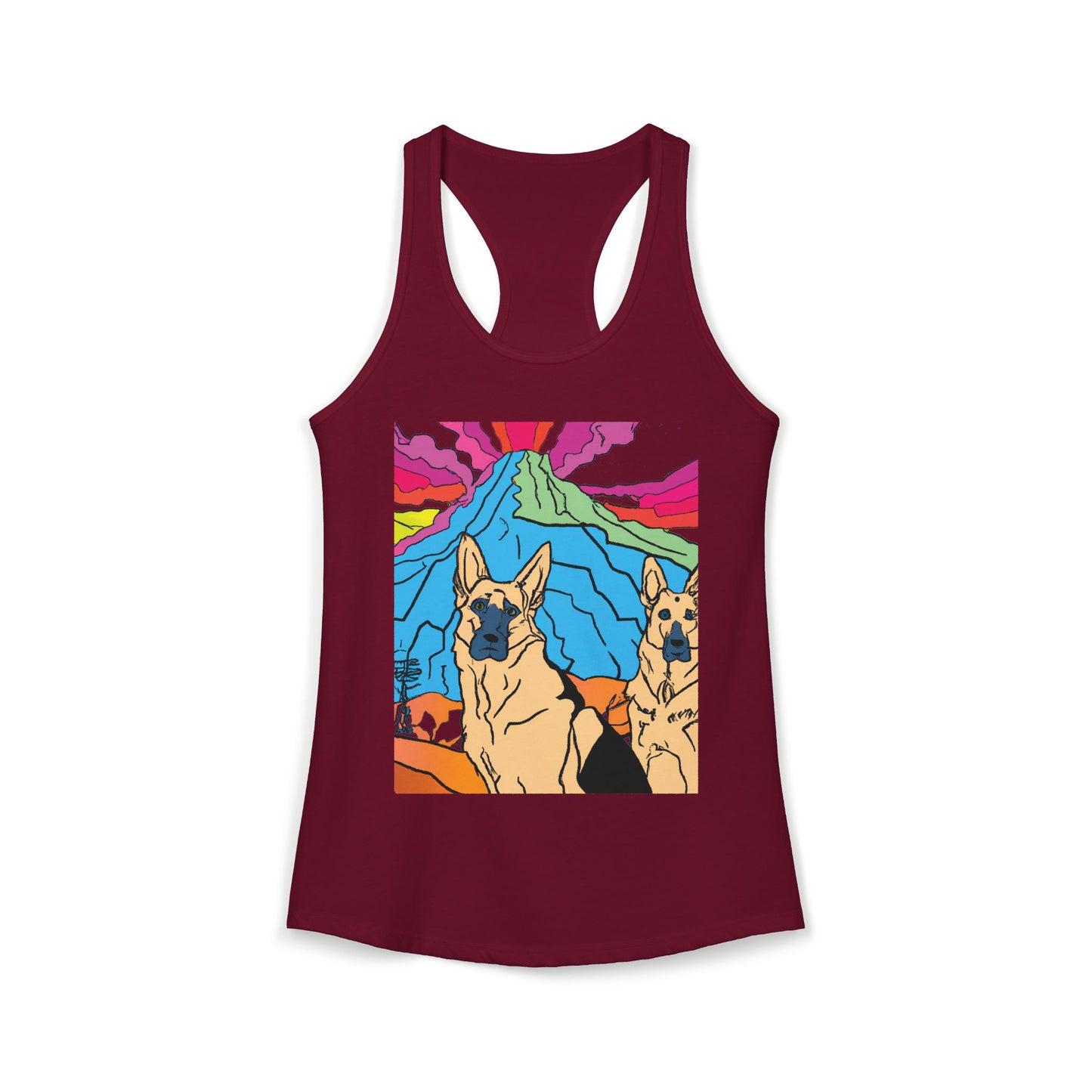 German Shepherd Volcano "Uh Oh" Racerback Tank