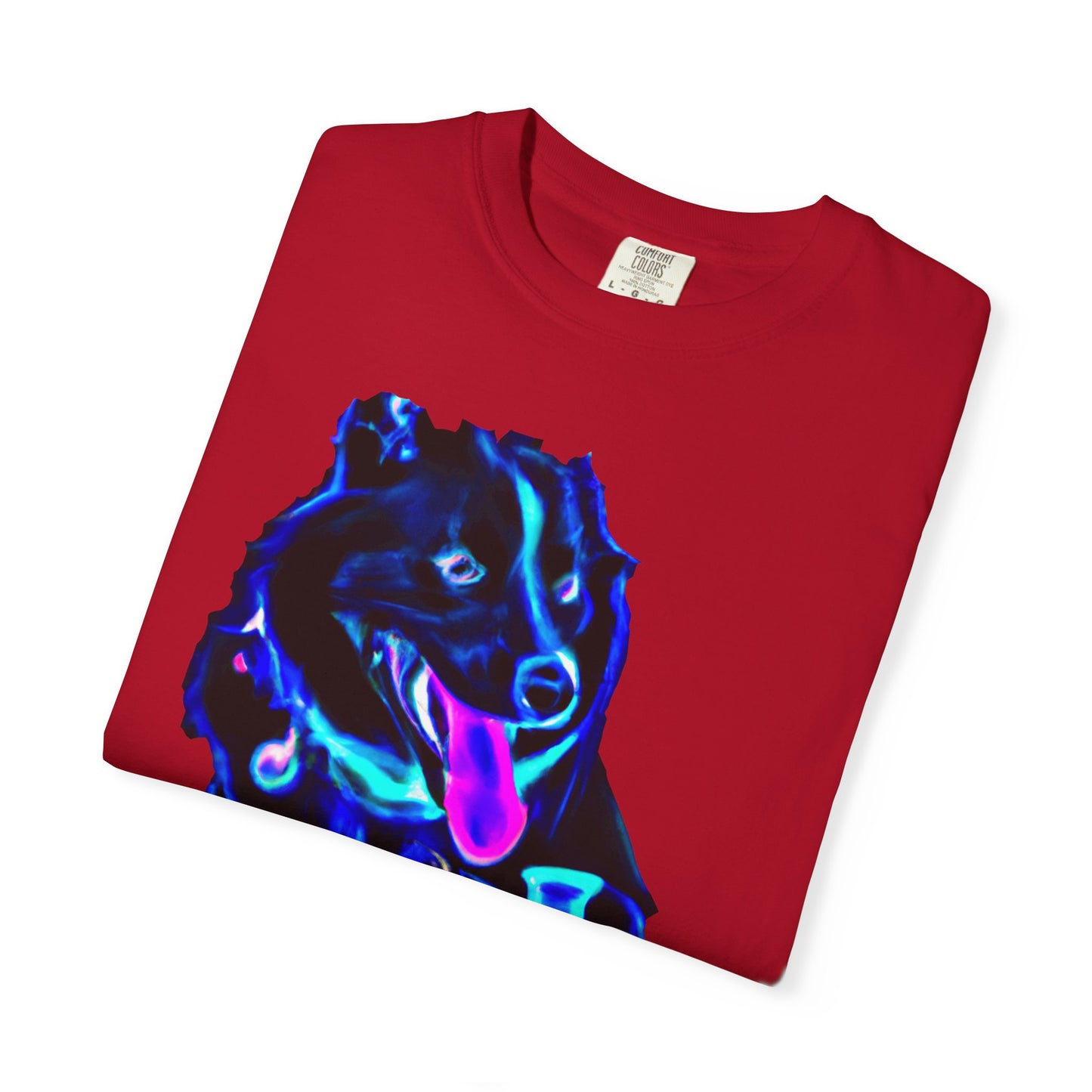 Neon Aura Dog T-Shirt — Vibrant Psychedelic Pup Graphic Tee
