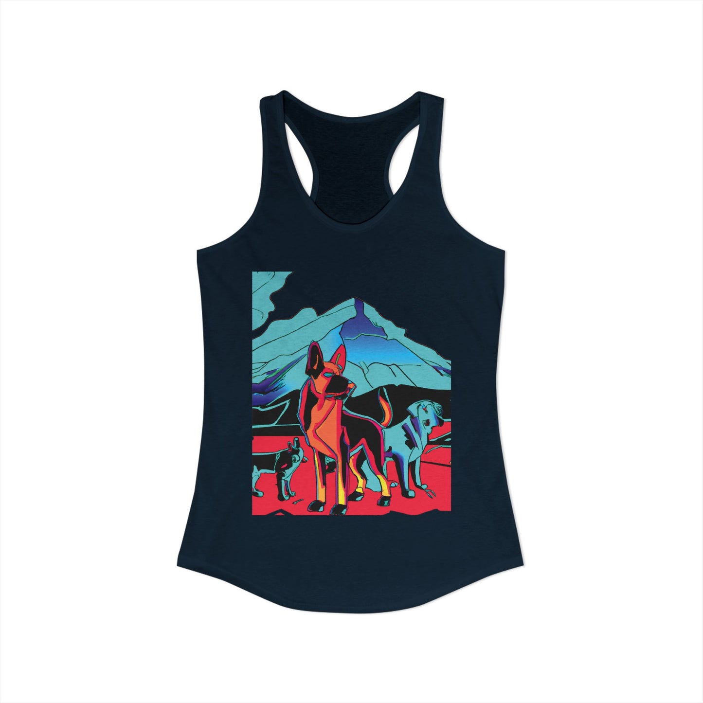 German Shepherd Volcano Pack Racerback Tank
