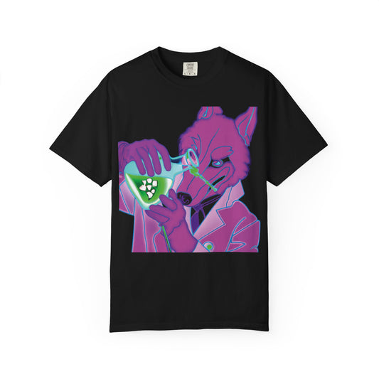 Chemist Fox Graphic T-Shirt — Retro Neon Scientist Design
