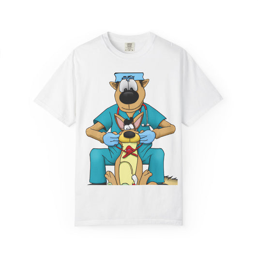 Dog Vet Cartoon T-Shirt — Cute Veterinary Surgeon Graphic Tee