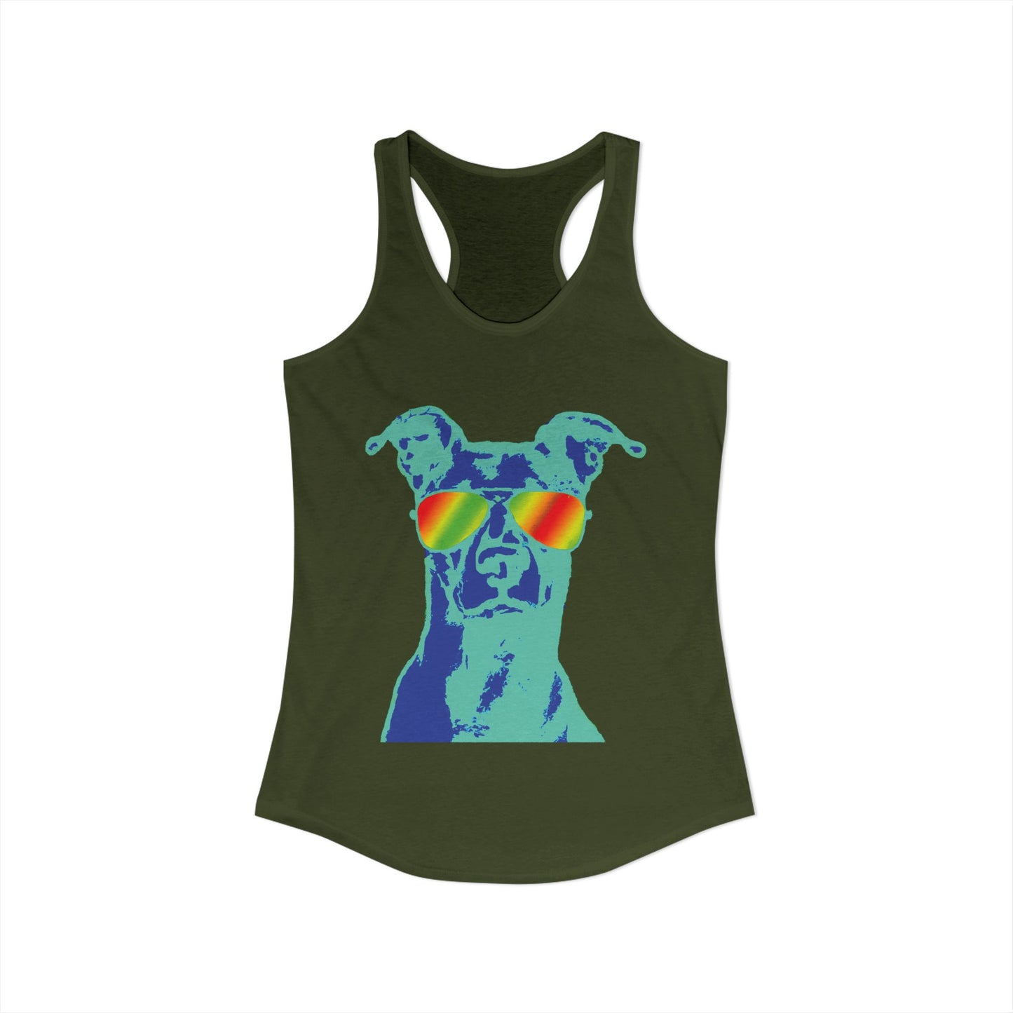 Vizsla Summer Tank — 'Summer Vizsla' Dog Sunglasses Racerback Tank
