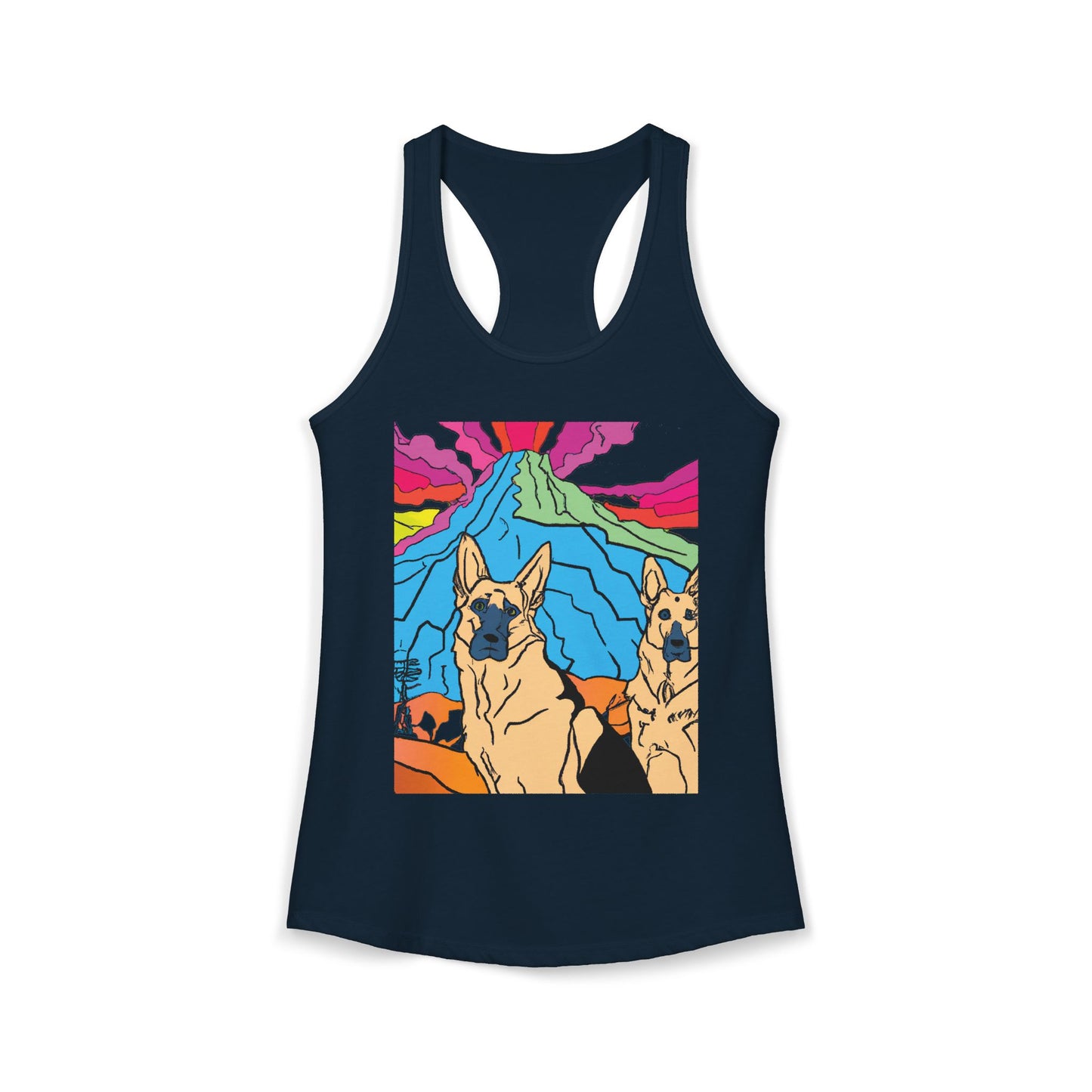 German Shepherd Volcano "Uh Oh" Racerback Tank