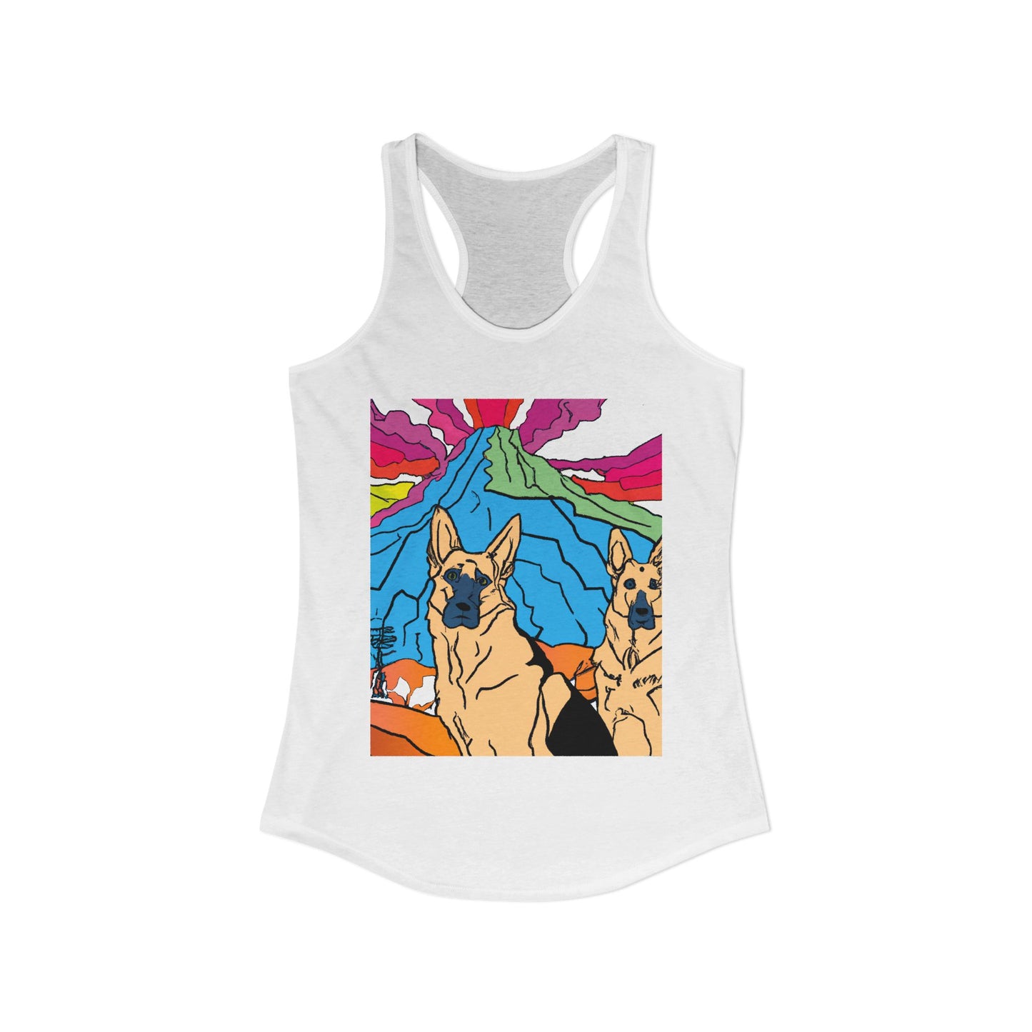 German Shepherd Volcano "Uh Oh" Racerback Tank