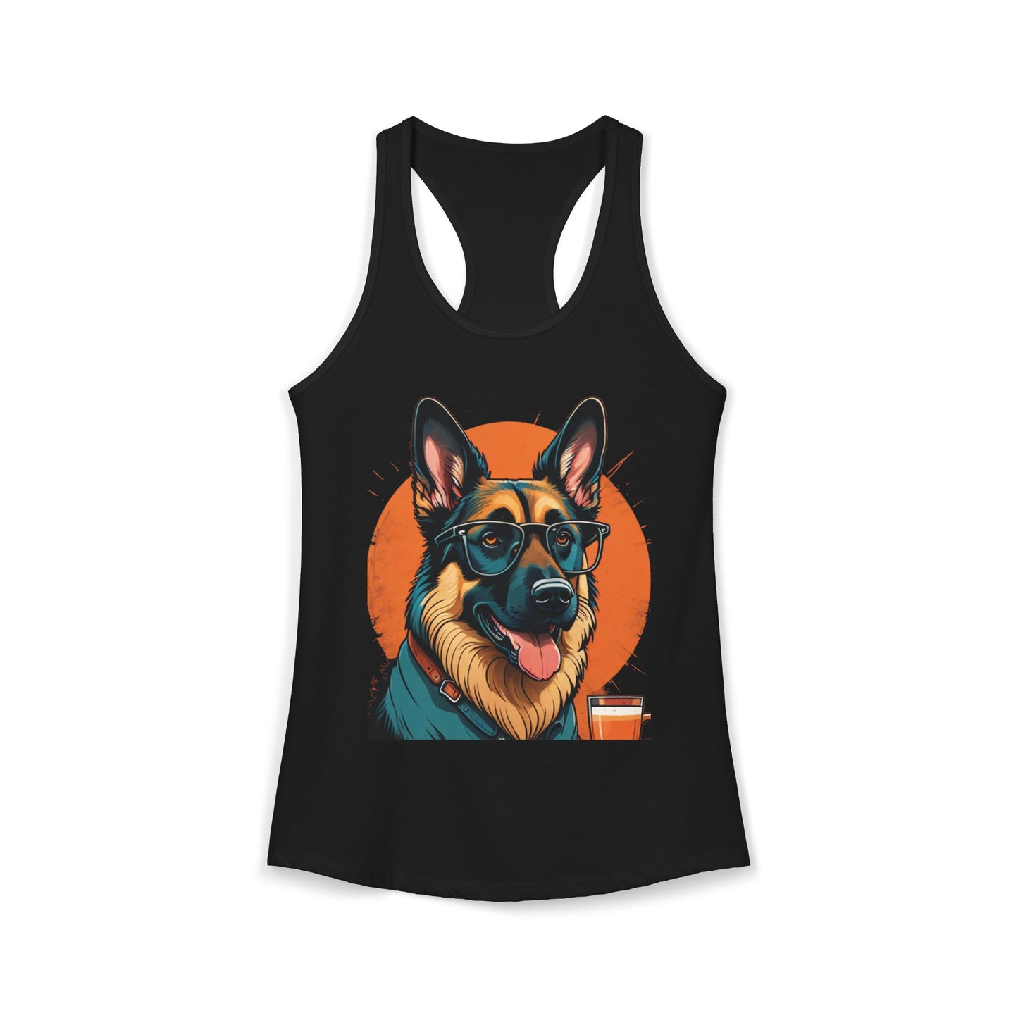 German Shepherd Coffee Love Racerback Tank
