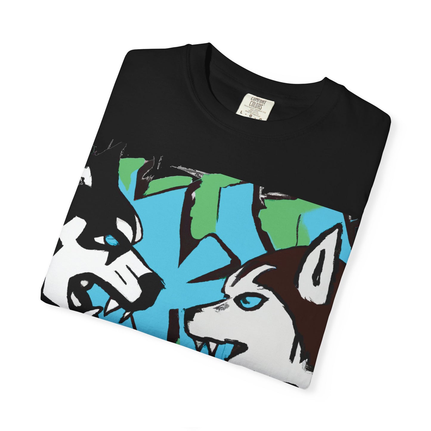 Husky Face Graphic T-Shirt — Bold Siberian Wolf Artwork