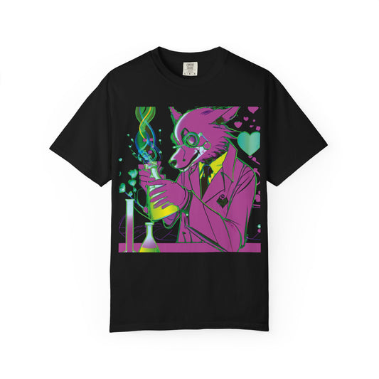 Wolf Chemist Graphic T-Shirt — Neon Vibe Animal Scientist Tee